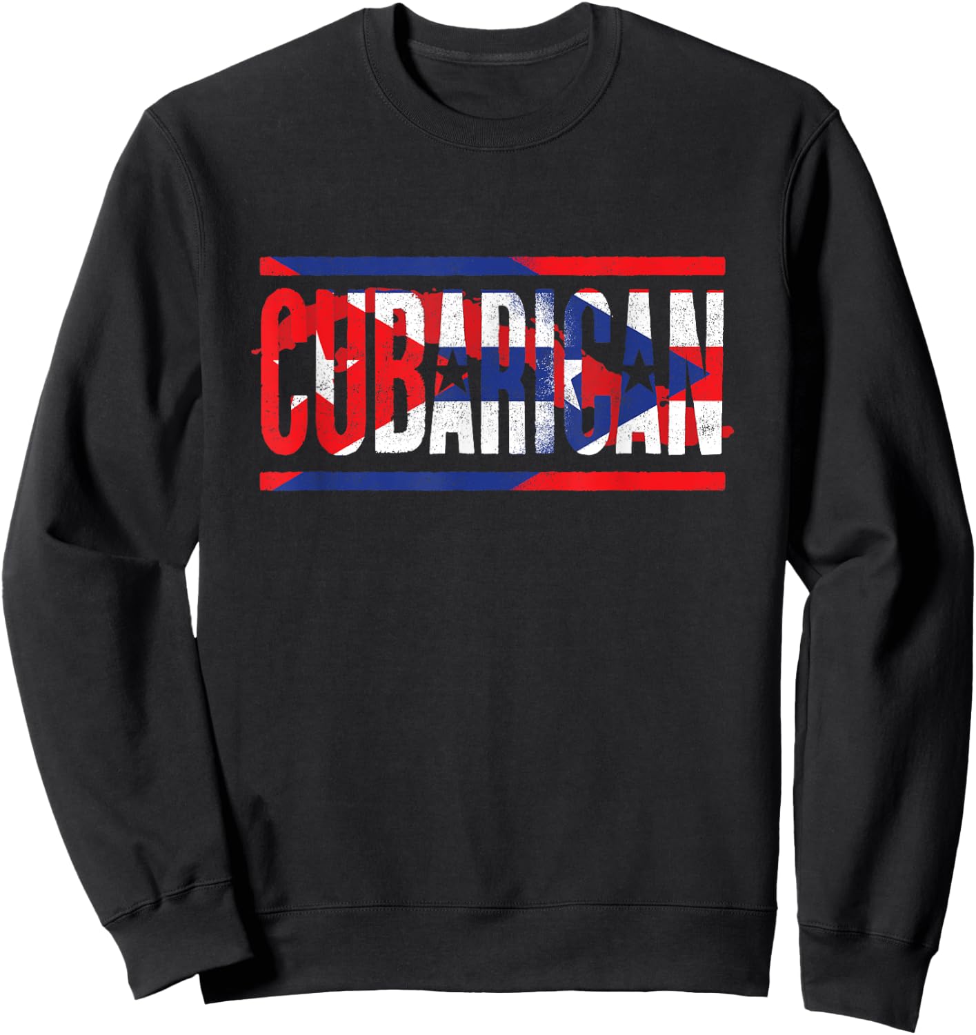 Funny Cuba Lover Graphic Men Kids Cubarican Sweatshirt - Sweatshirt | Black
