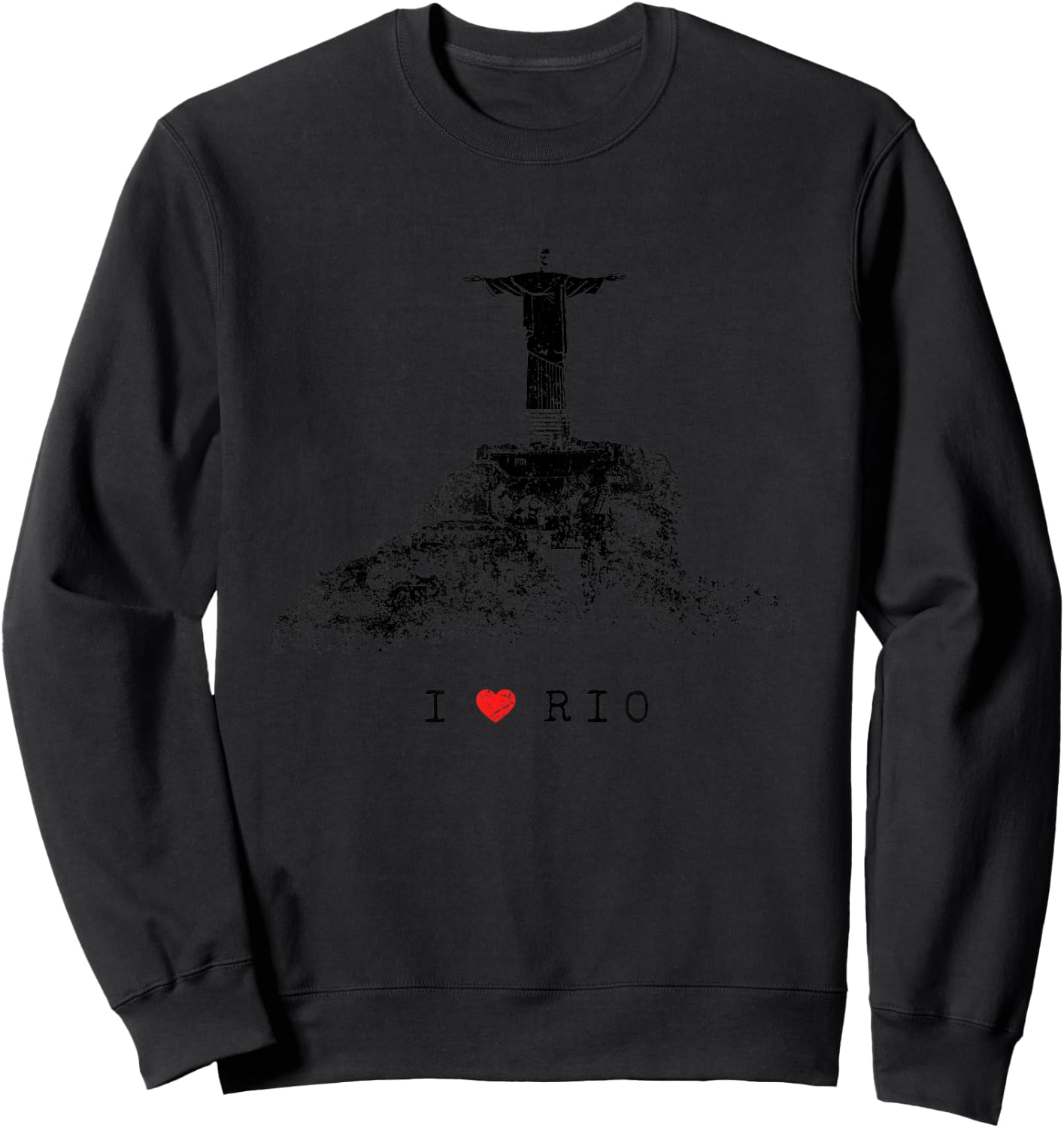 Rio de Janeiro Skyline Statue of Jesus Christ Brazil Love Sweatshirt - Sweatshirt | Black
