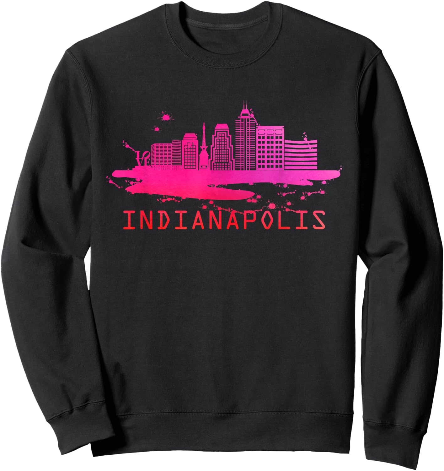 Modern Indianapolis Cityscape Souvenir - Indianapolis Sweatshirt - Sweatshirt | Black