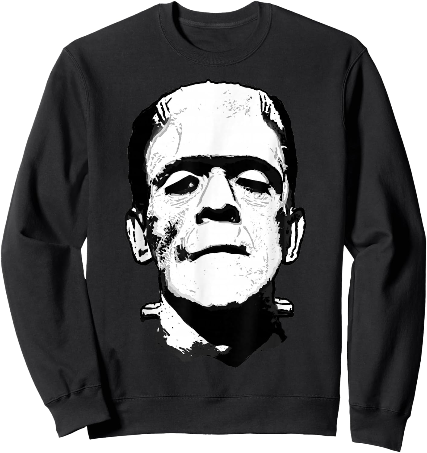 Halloween Frankenstein Monster Black and White Sweatshirt - Sweatshirt | Black