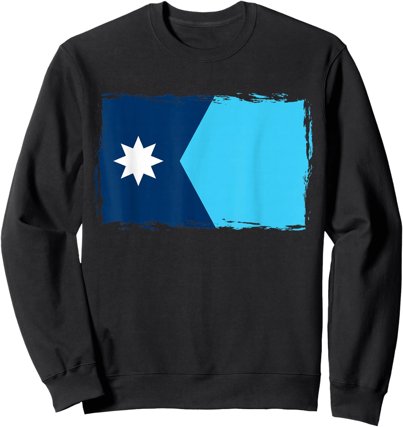 New Minnesota State Flag MN Retro Vintage Grunge Distressed Sweatshirt - Sweatshirt | Black