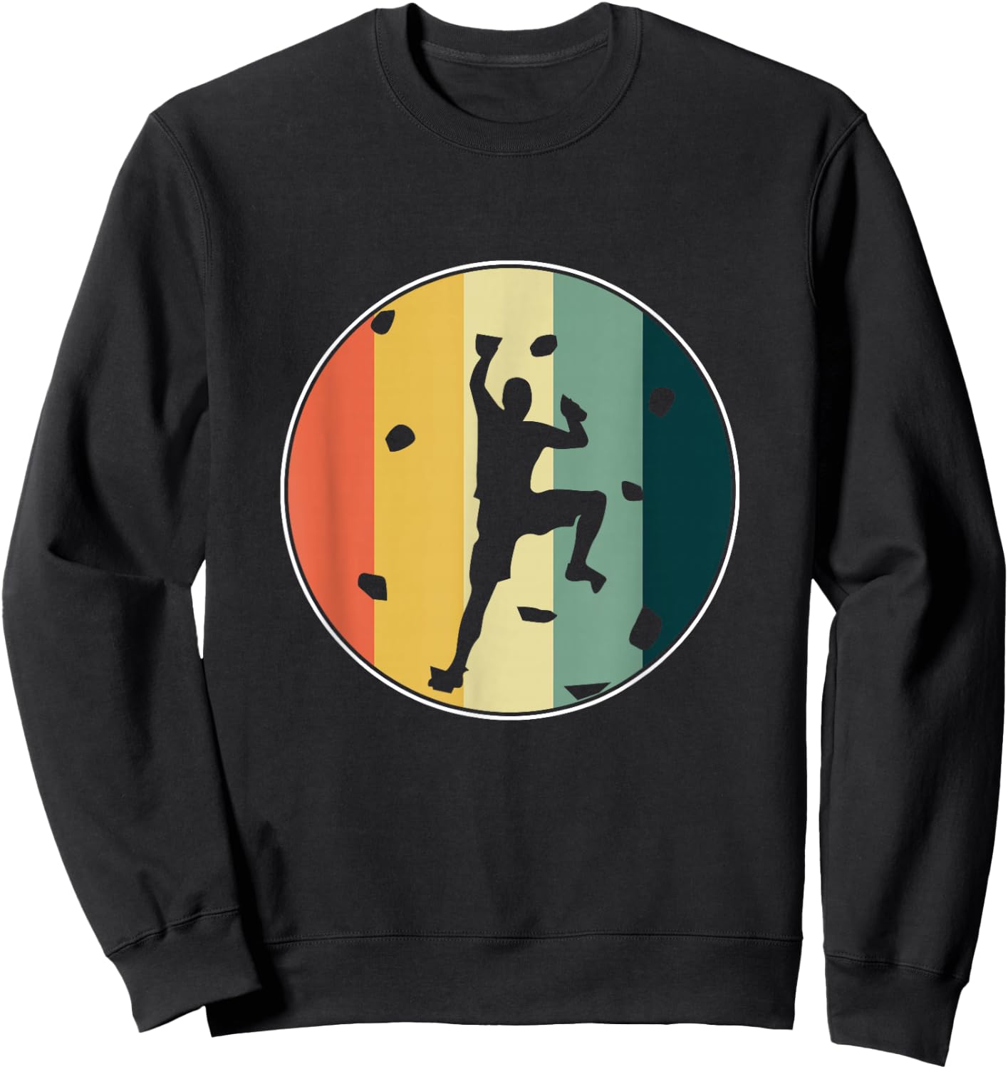 Retro Wall Climber Rock Mountain Climbing Bouldering Gift Sweatshirt - Sweatshirt | Black