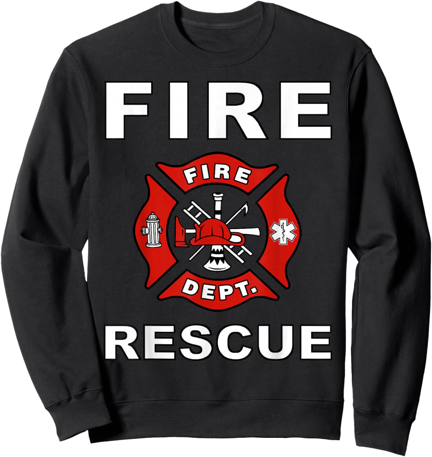 FIRE Rescue FIRE Fighter Fireman Kids Youth Adult Boys Girls Small Sweatshirt - Sweatshirt | Black