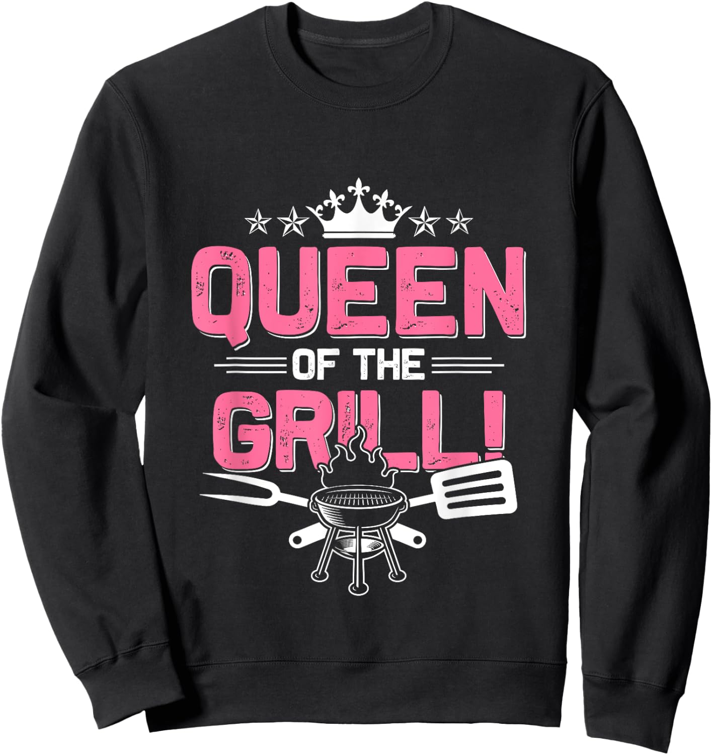 Funny BBQ Lover Grill Graphic Girls Kids Barbecue Sweatshirt - Sweatshirt | Black