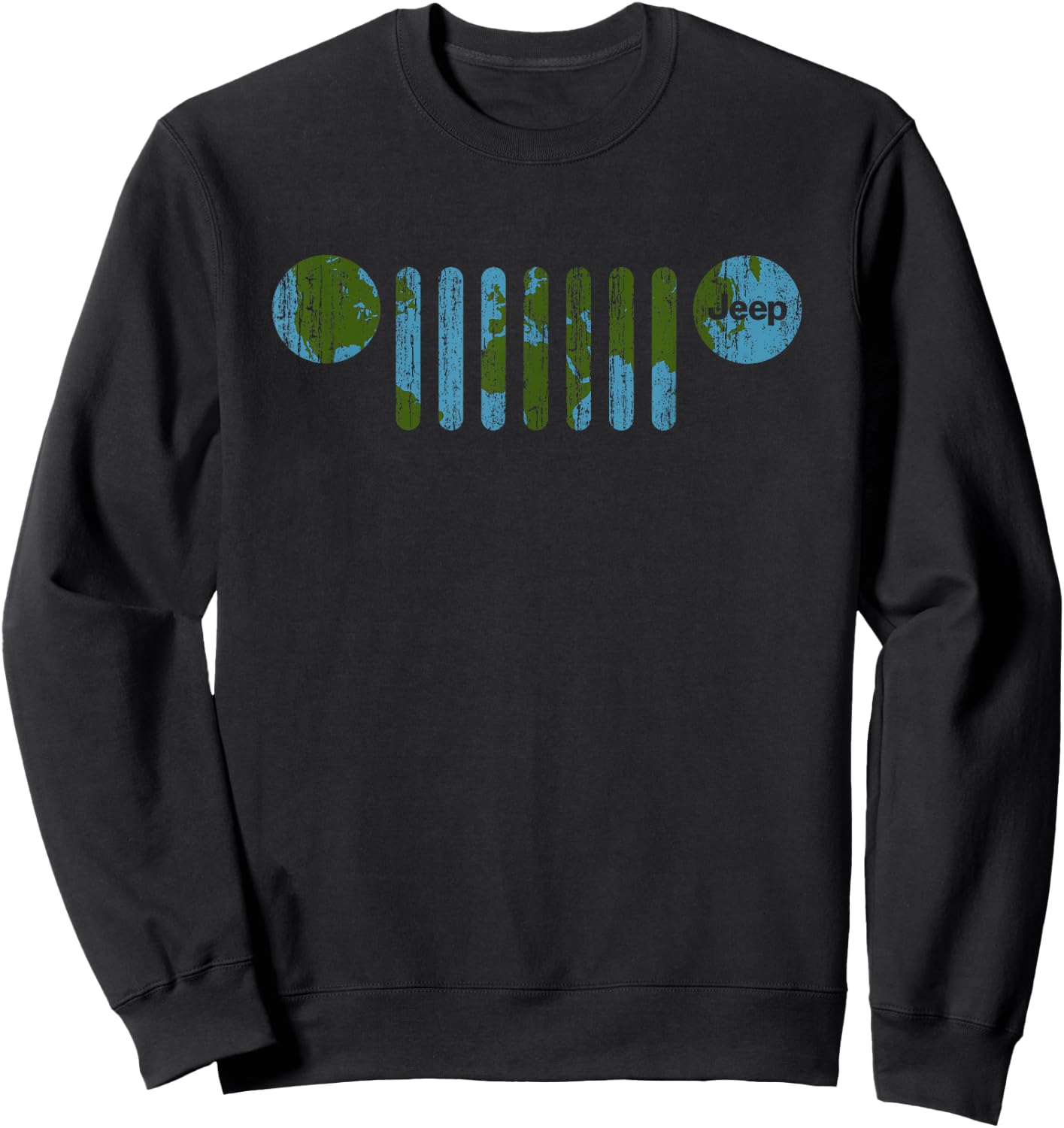 Jeep - There's Only One Earth, Jeep Grille Sweatshirt - Sweatshirt | Black