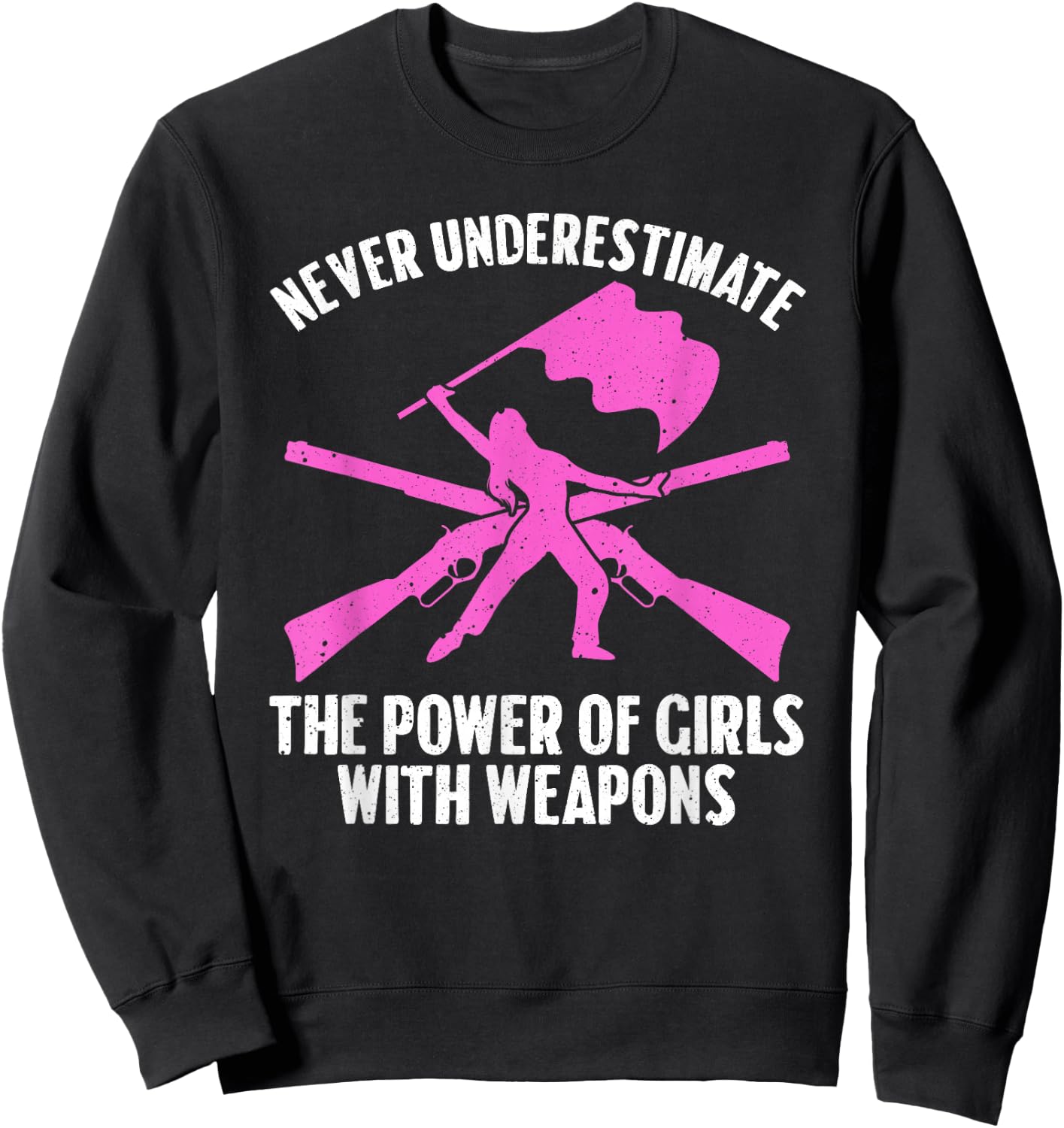 Funny Color Guard Art Girls Rifle Flag Colorguard Sweatshirt - Sweatshirt | Black