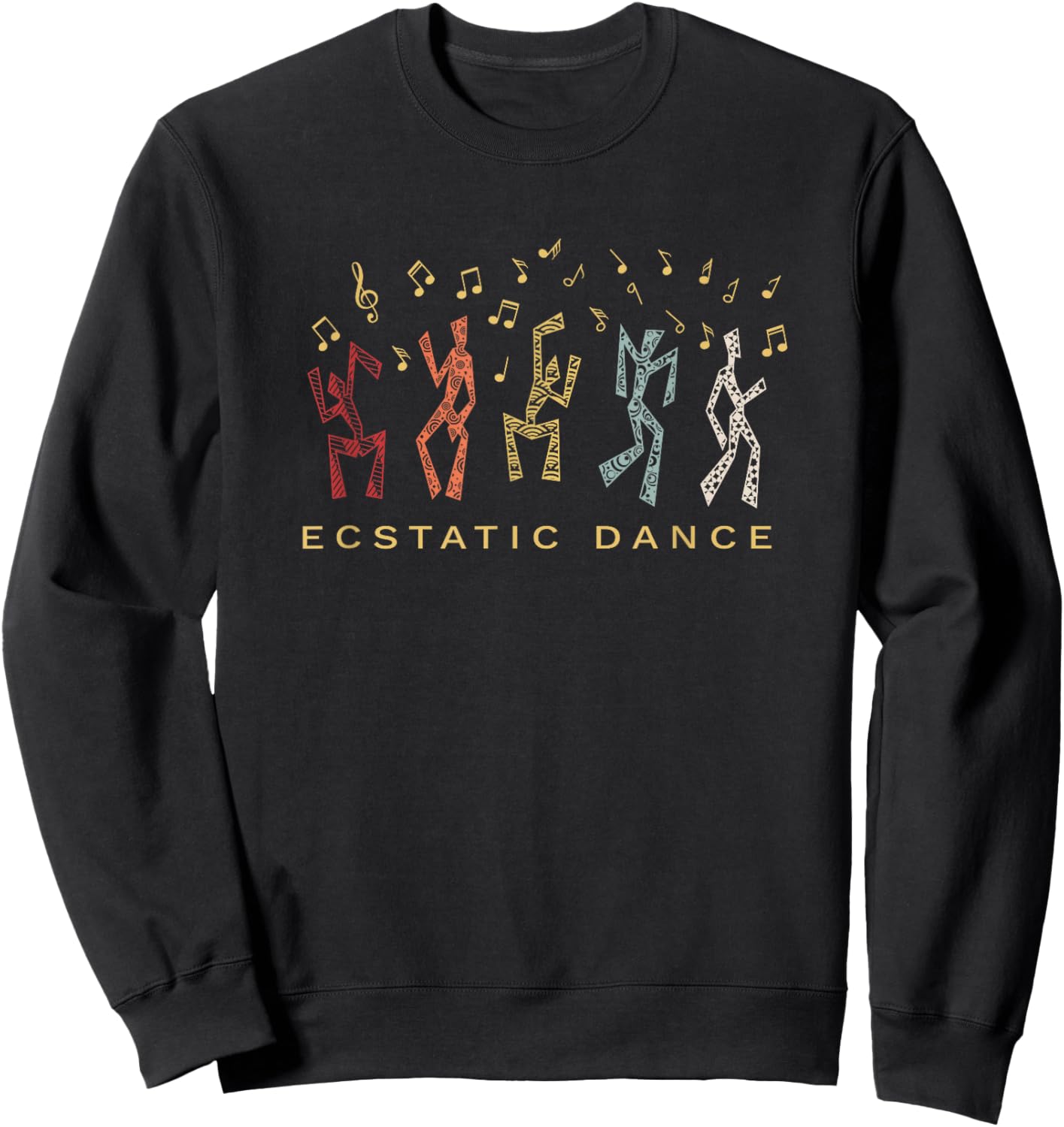 Ecstatic Dance Trance Meditation Retro Sweatshirt - Sweatshirt | Black