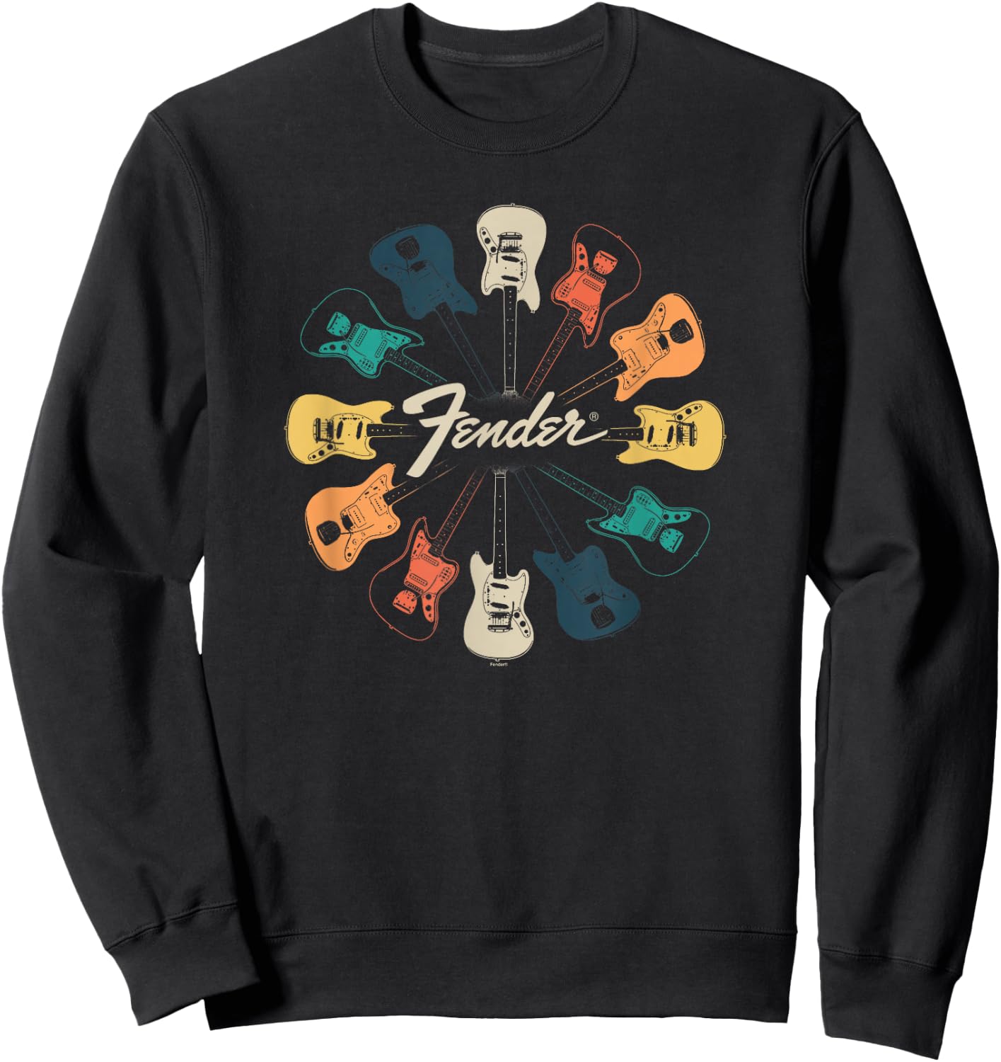 Fender Retro Guitar Kaleidoscope Small Sweatshirt - Sweatshirt | Black