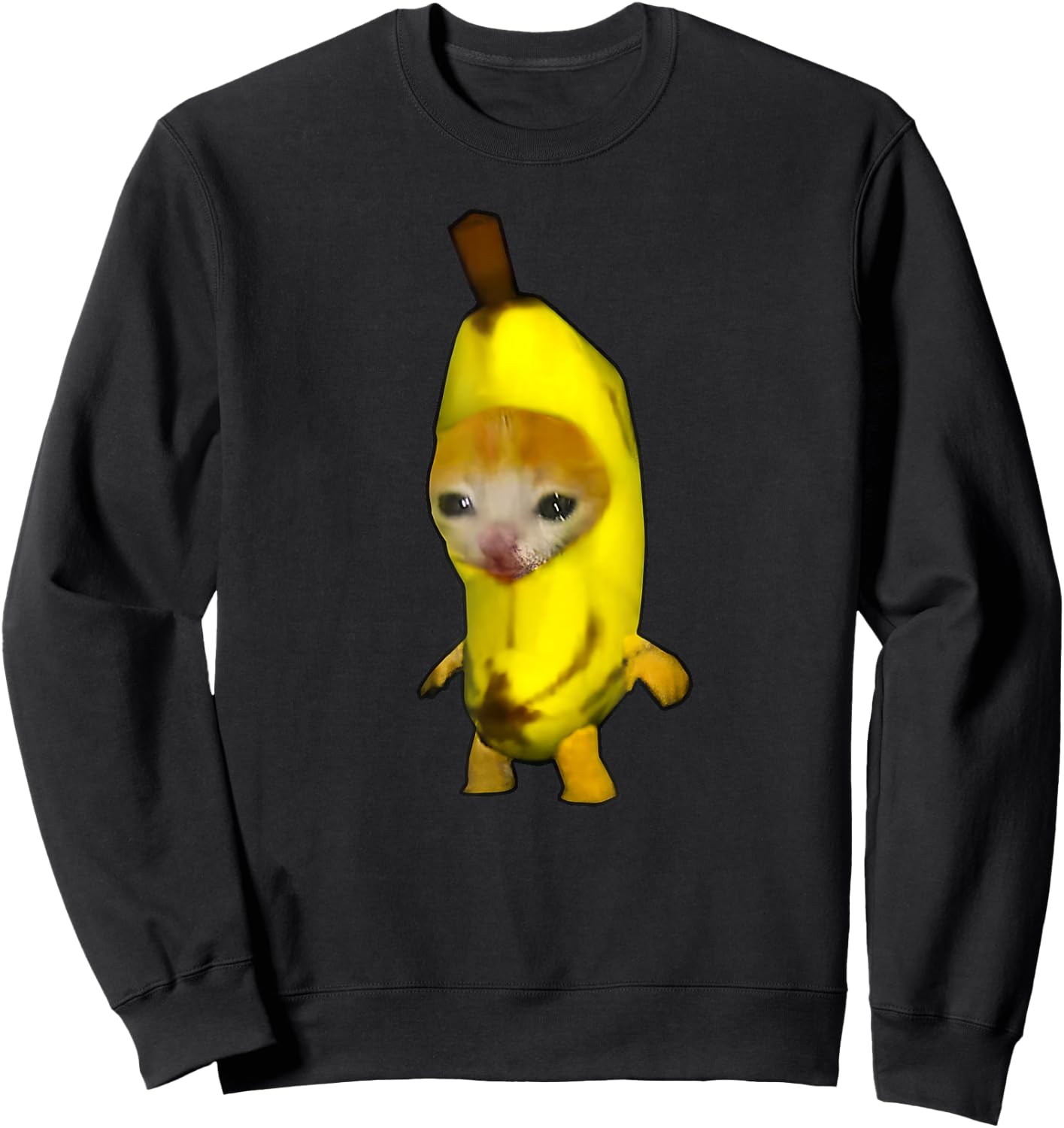 Banana Cat Cute Bananacat Meme Kitty Lovers Sweatshirt - Sweatshirt | Black