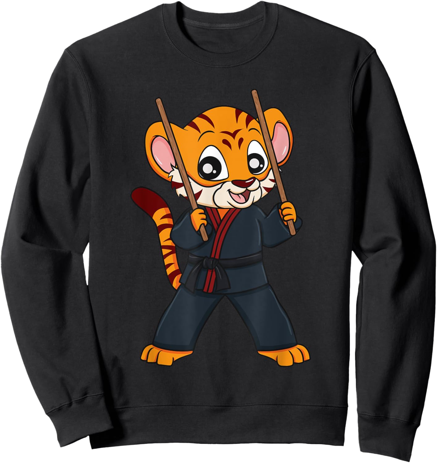 Tiger Arnis Kali Eskrima FMA Sparring Escrima Sticks Sweatshirt - Sweatshirt | Black