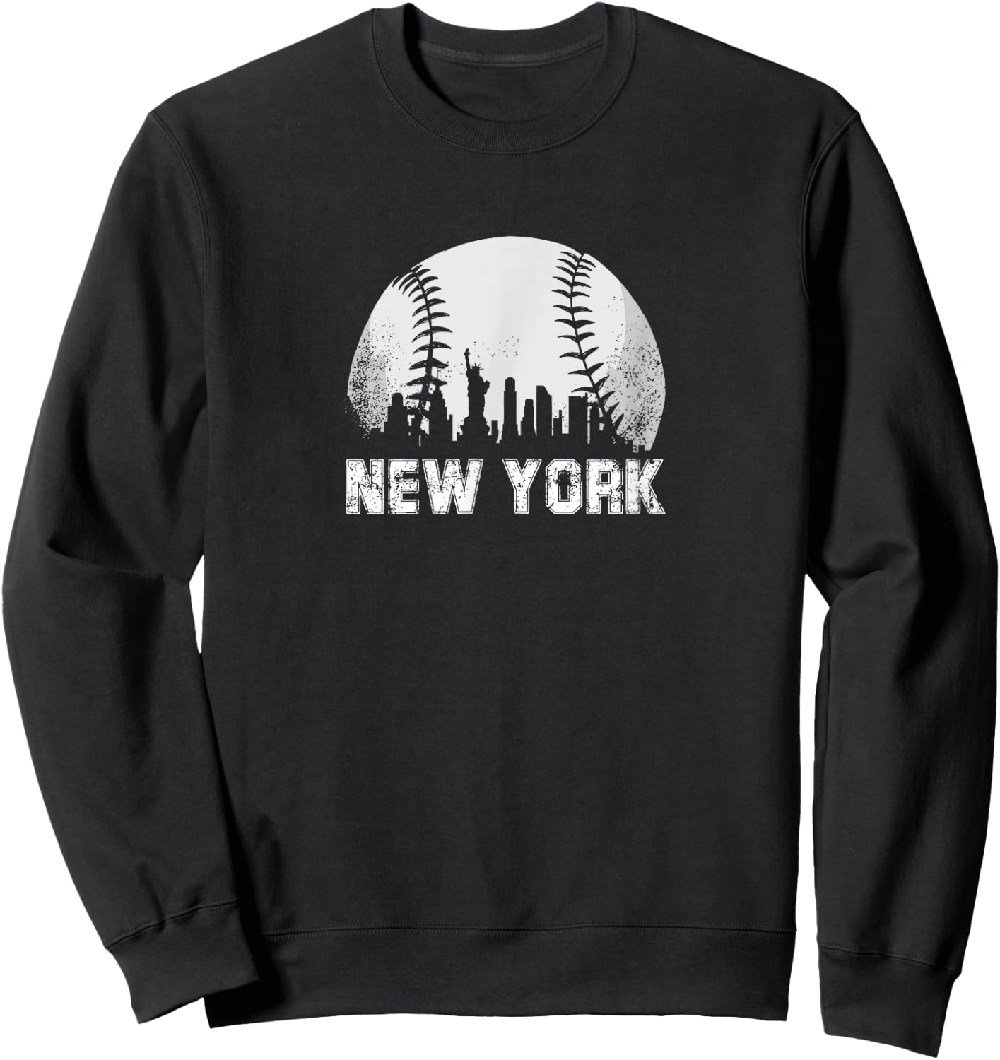 New York City Skyline Baseball Lover Sweatshirt - Sweatshirt | Black