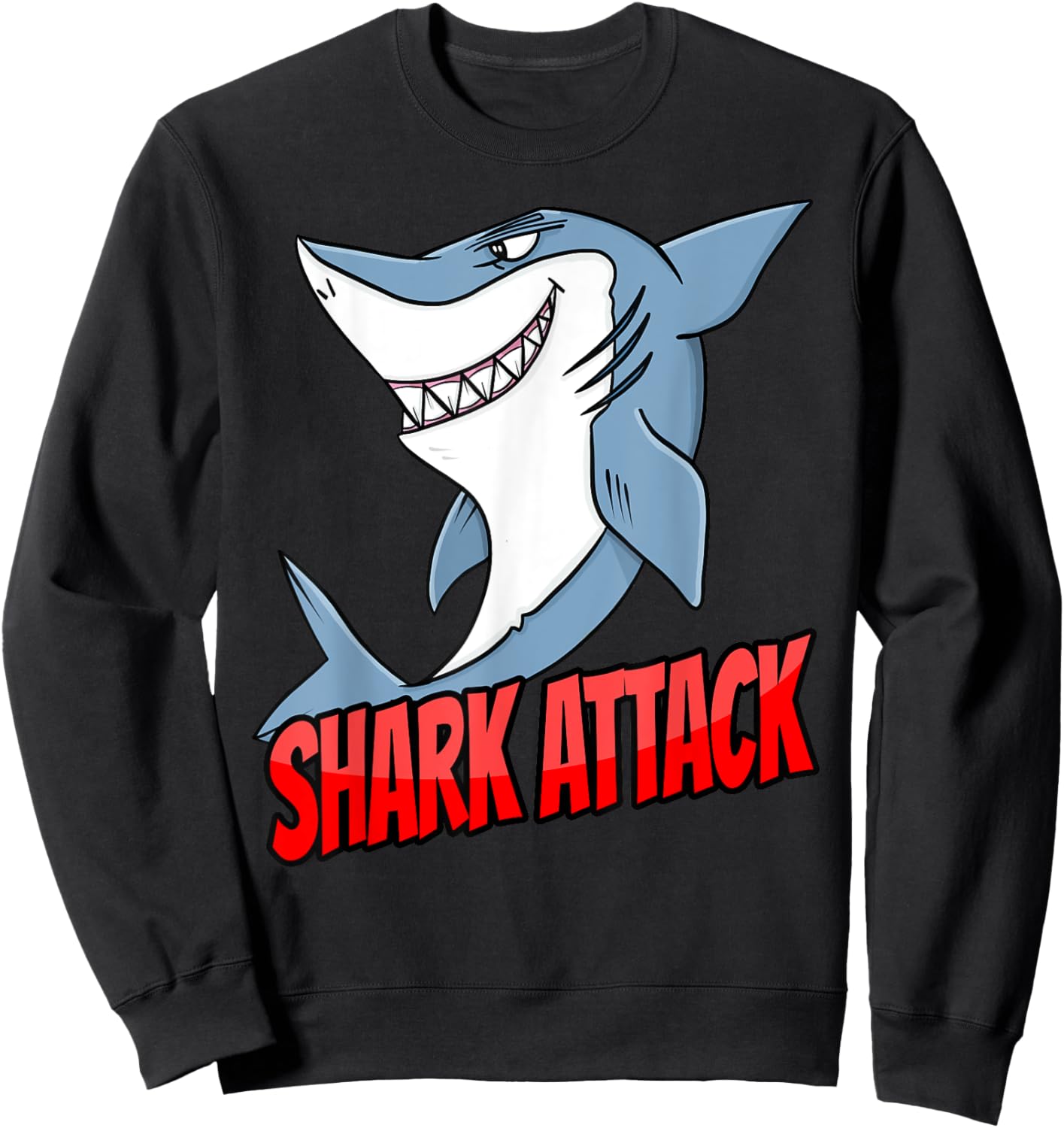 Funny Shark Attack Humor Kids and Teens Sweatshirt - Sweatshirt | Black