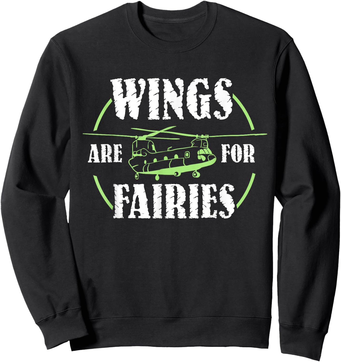 Chinook Pilot Helicopter Retro Fairies Military Gift Sweatshirt - Sweatshirt | Black