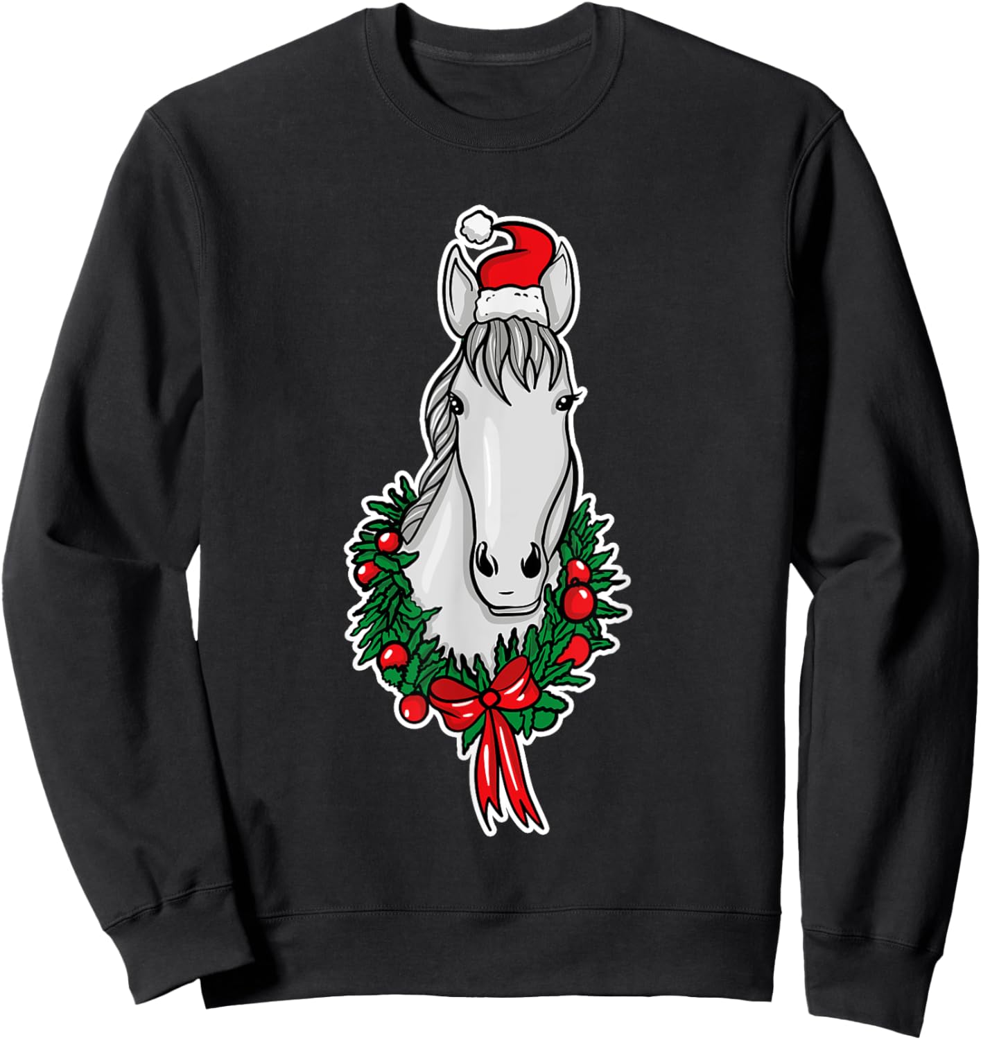 Funny Christmas Horse Lover Gifts Horse Rider Love Gift Sweatshirt - Sweatshirt | Black