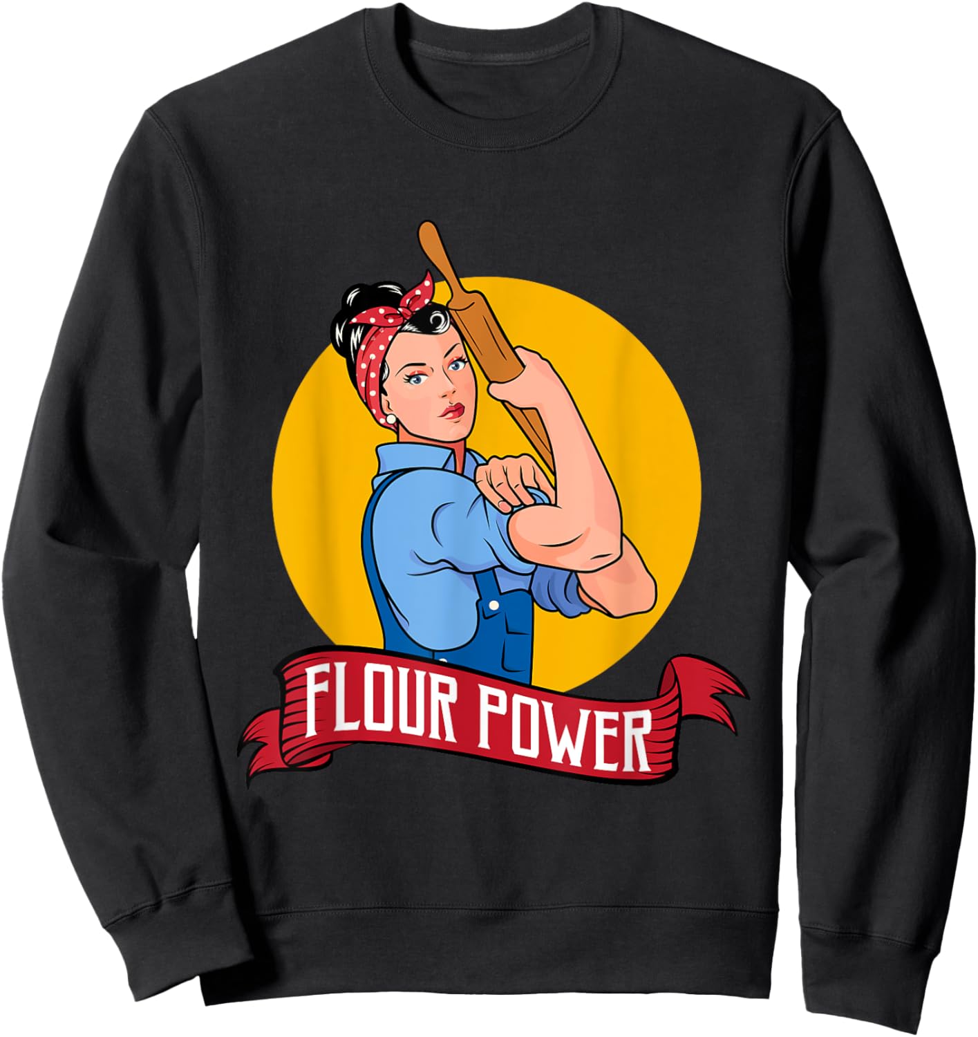 Flour Power - Funny Baking & Pastry Baker - Baking Gift Small Sweatshirt - Sweatshirt | Black
