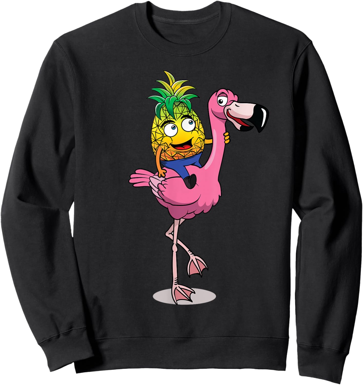 Swingers Pineapple on Flamingo Swinging - Swinger Men Women Sweatshirt - Sweatshirt | Black