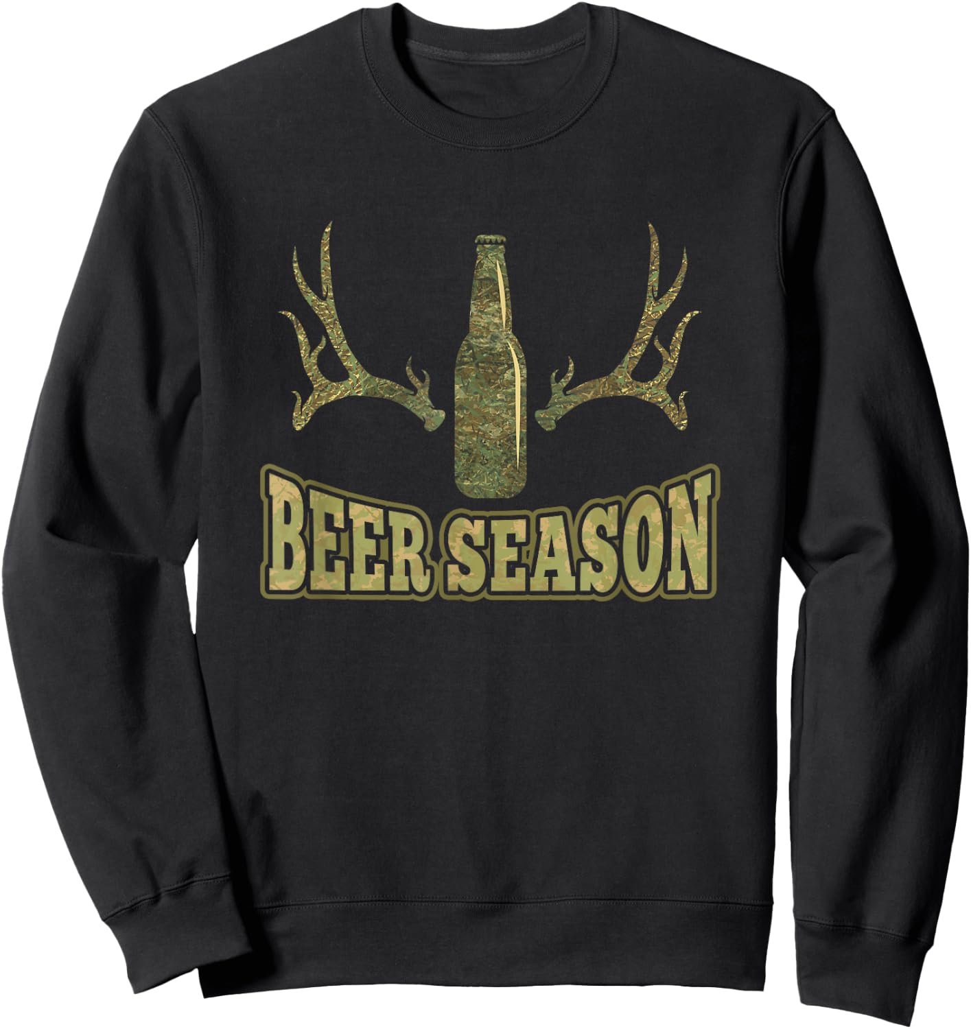Beer Season Design Funny Camo Deer Hunting Pun For Hunters Sweatshirt - Sweatshirt | Black