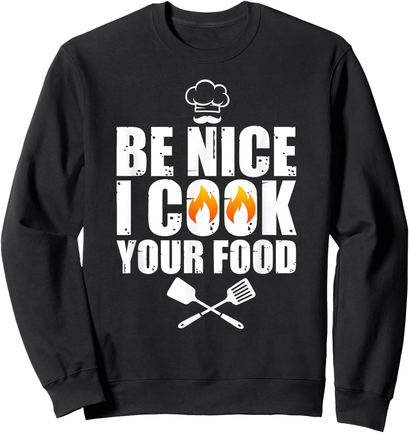 Funny Chef Art Women Restaurant Cooking Food Lover Sweatshirt - Sweatshirt | Black