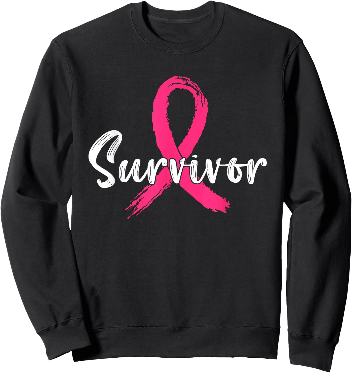 Breast Cancer Survivor Pink Ribbon Breast Cancer Awareness Sweatshirt - Sweatshirt | Black