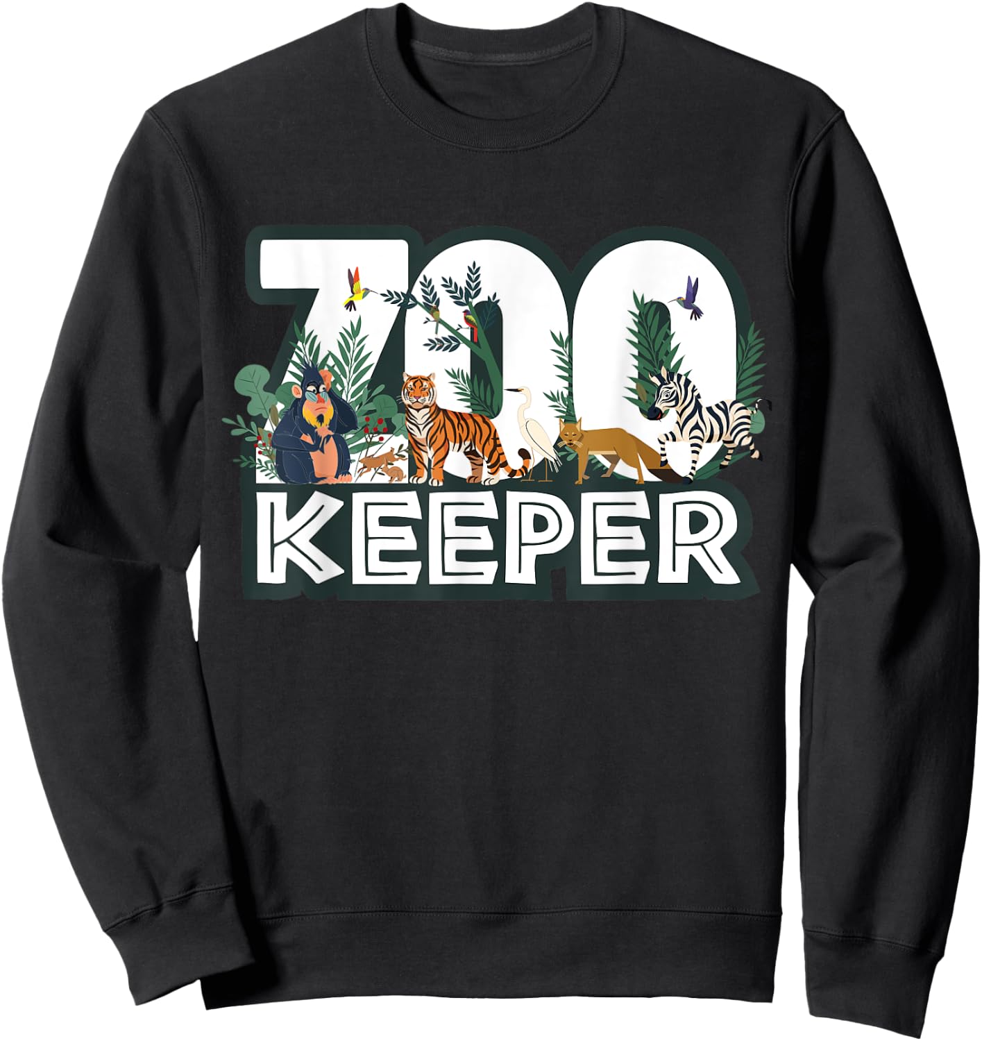 Zookeeper Wild woods jungle Tropical Forest Animals Theme Sweatshirt - Sweatshirt | Black