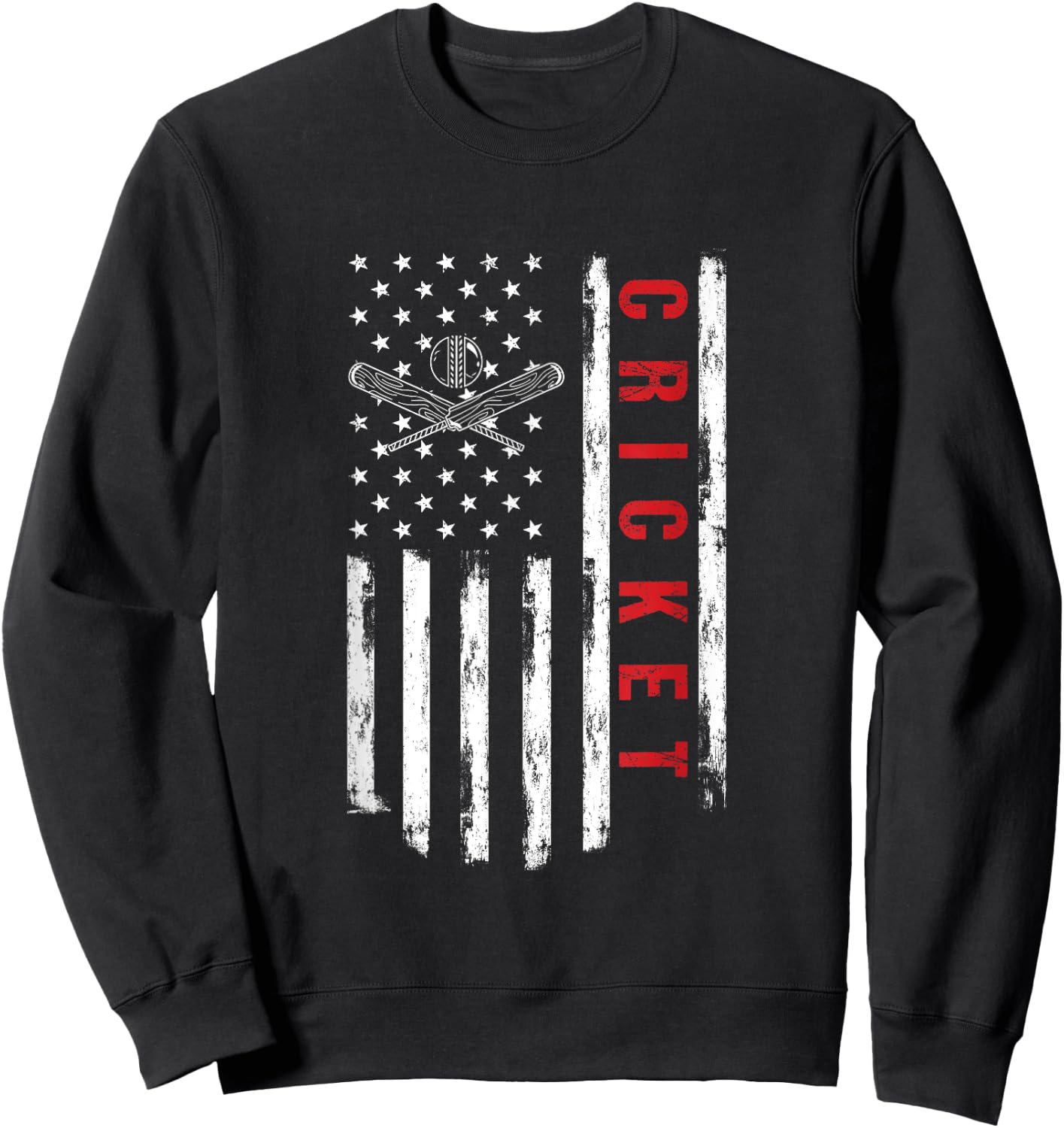 Cricket Player US American Flag Cricketer Bowler Men Sweatshirt - Sweatshirt | Black