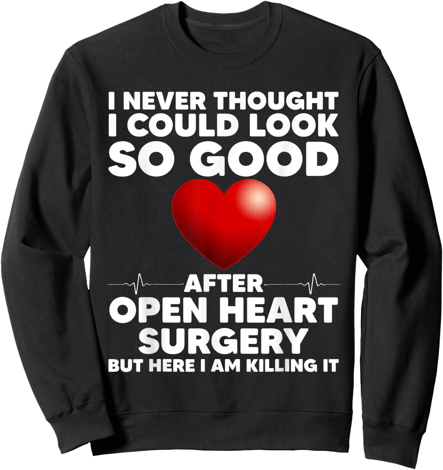 Heart Surgery Survivor Art Women Transplant Recovery Sweatshirt - Sweatshirt | Black