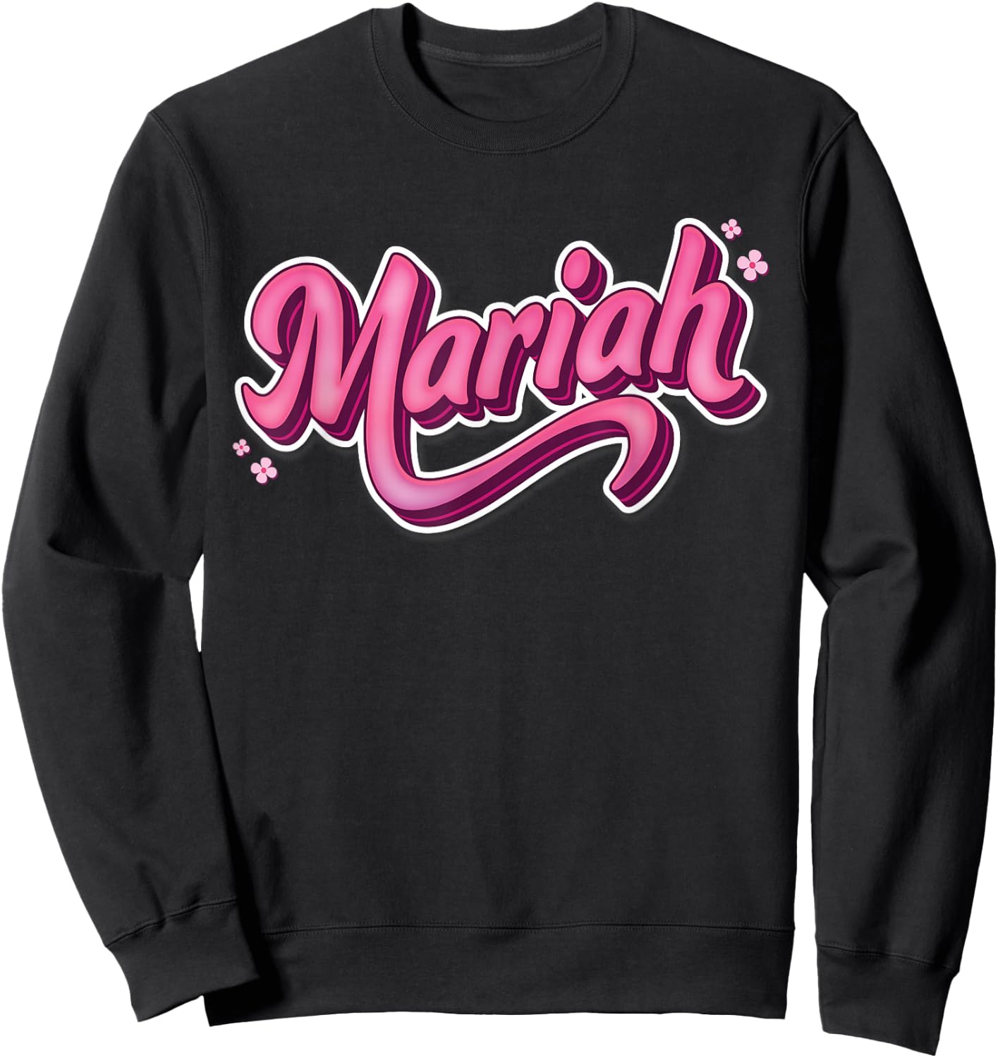 Mariah First Name Girl Vintage Style 70s 80s Personalized Sweatshirt - Sweatshirt | Black