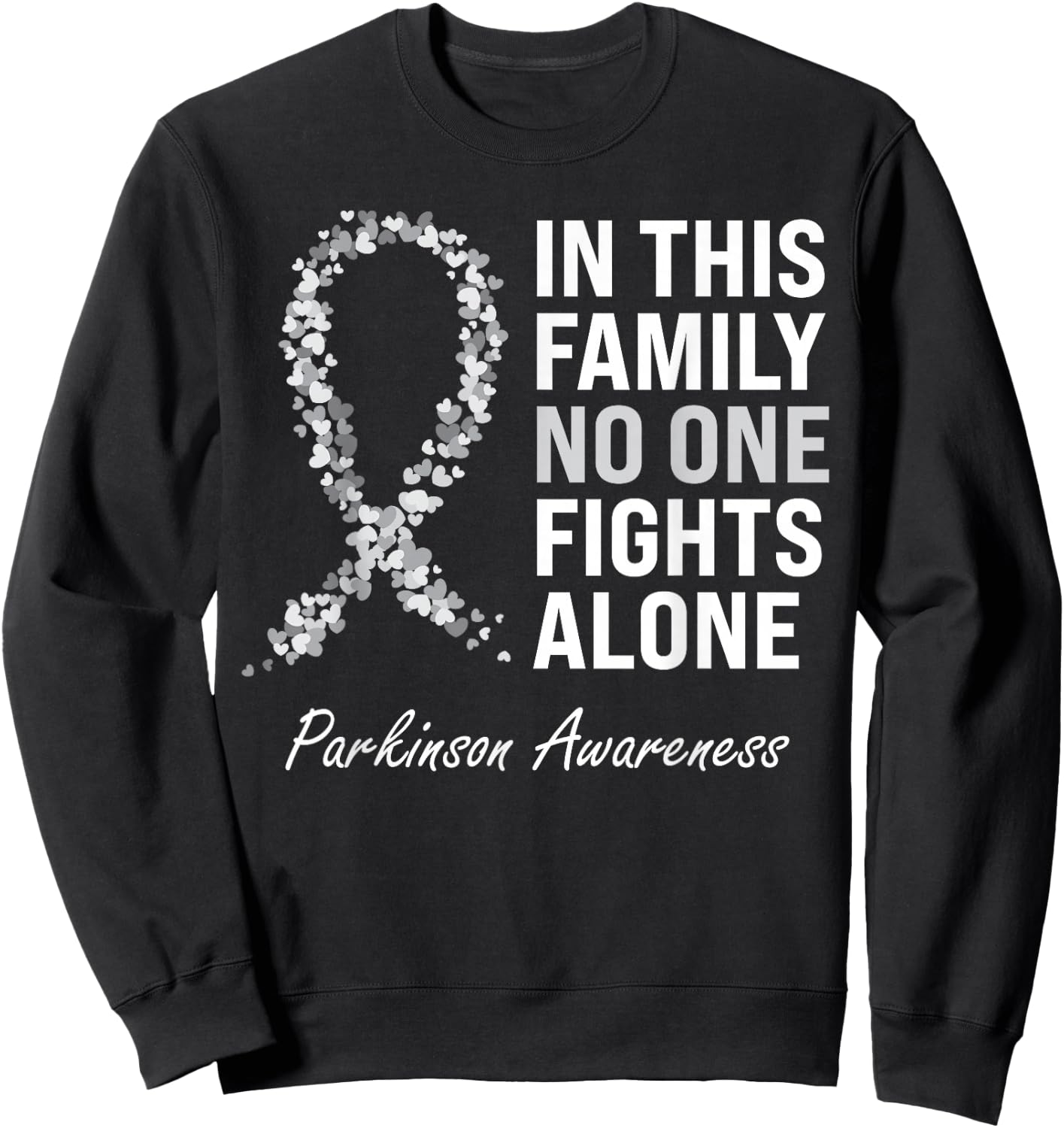 Parkinson Awareness Gray Ribbon Small Sweatshirt - Sweatshirt | Black