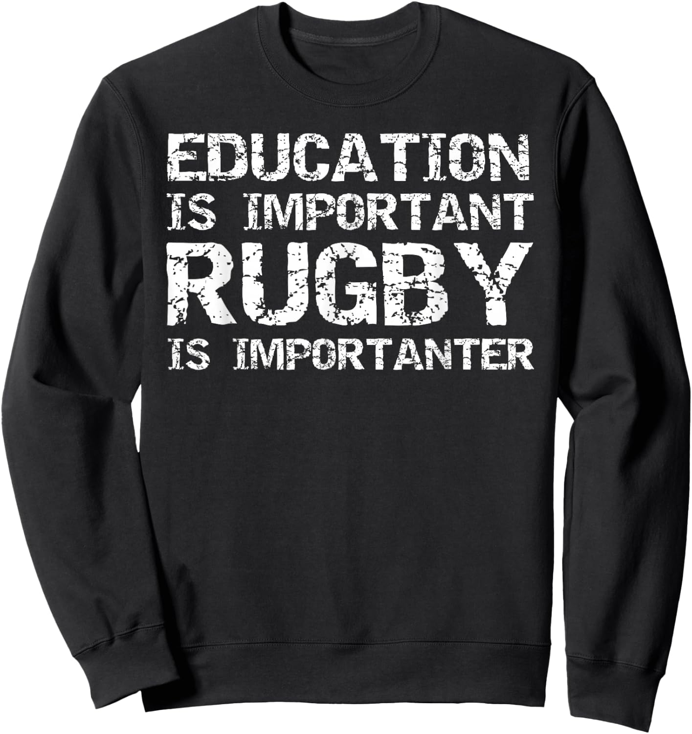 Funny Rugby Shirts & Vintage Gifts Design Studio Women's & Girls' Black Cotton/Polyester Rugby Humorous Graphic Design Sweatshirt - Sweatshirt | Black