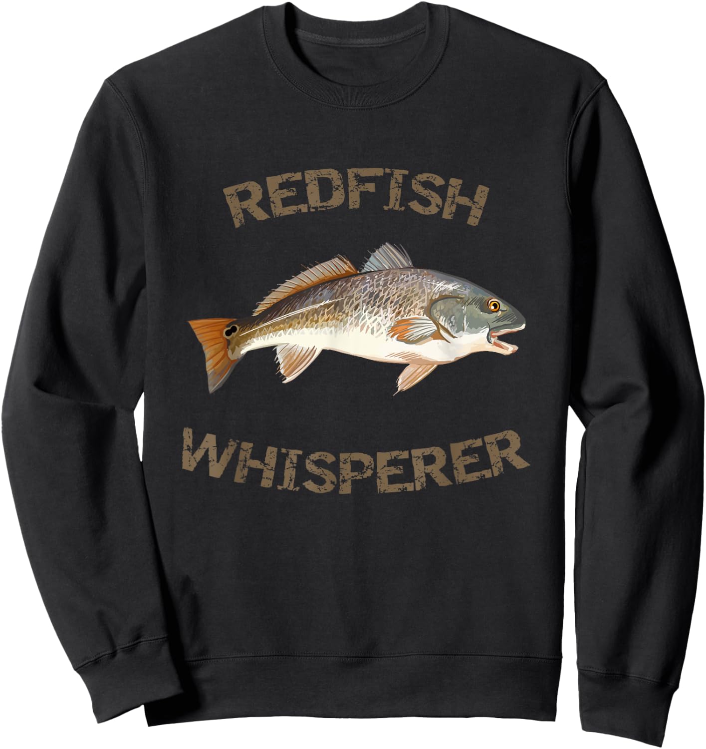 Redfish Whisperer Redfish | Red Drum Fish Shirt Sweatshirt - Sweatshirt | Black