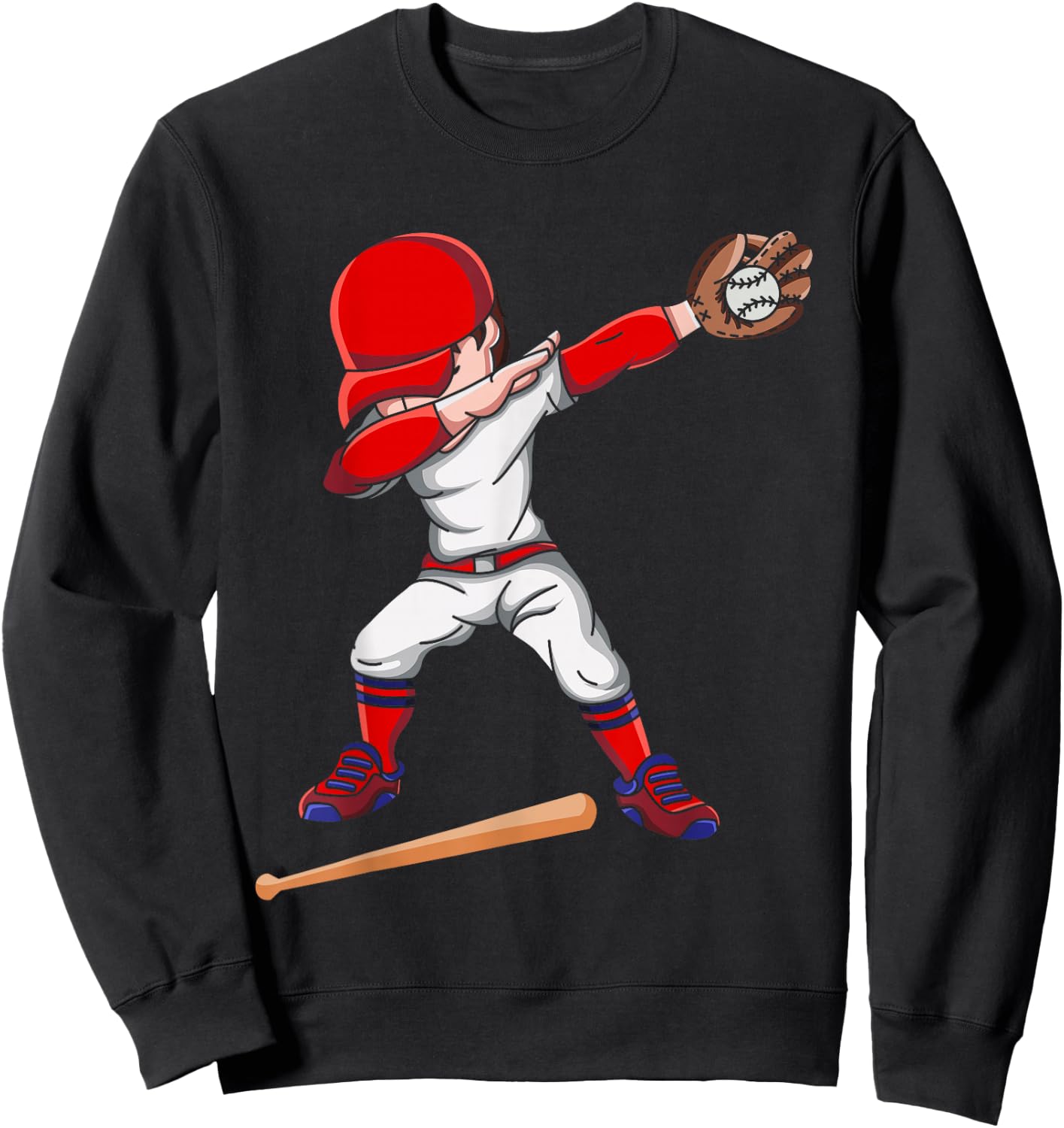 Baseballer Sportsman Dabbing Baseball Player Sweatshirt - Sweatshirt | Black