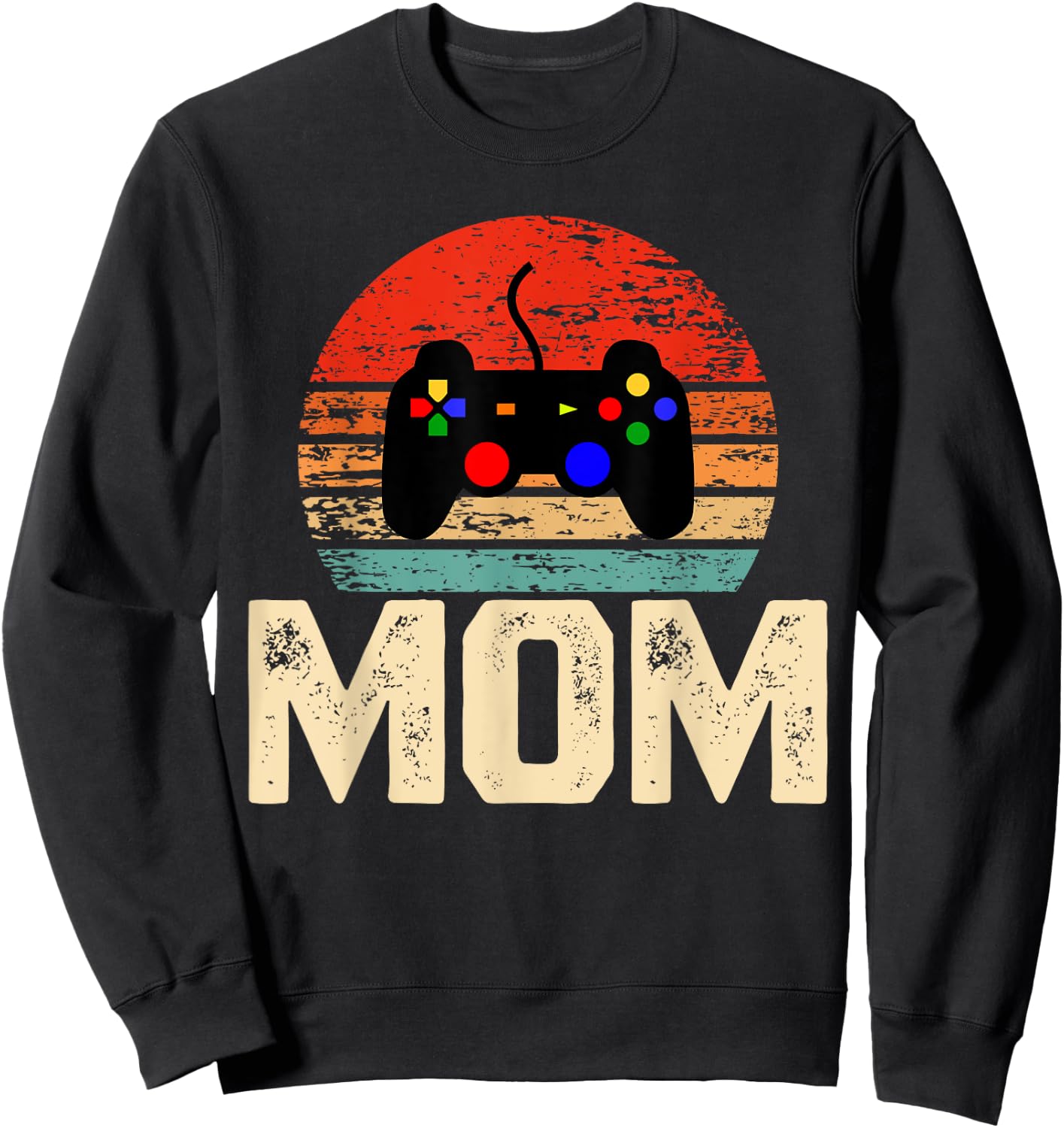 Video Game Controller Retro Vintage Video Gamer Mom Sweatshirt - Sweatshirt | Black