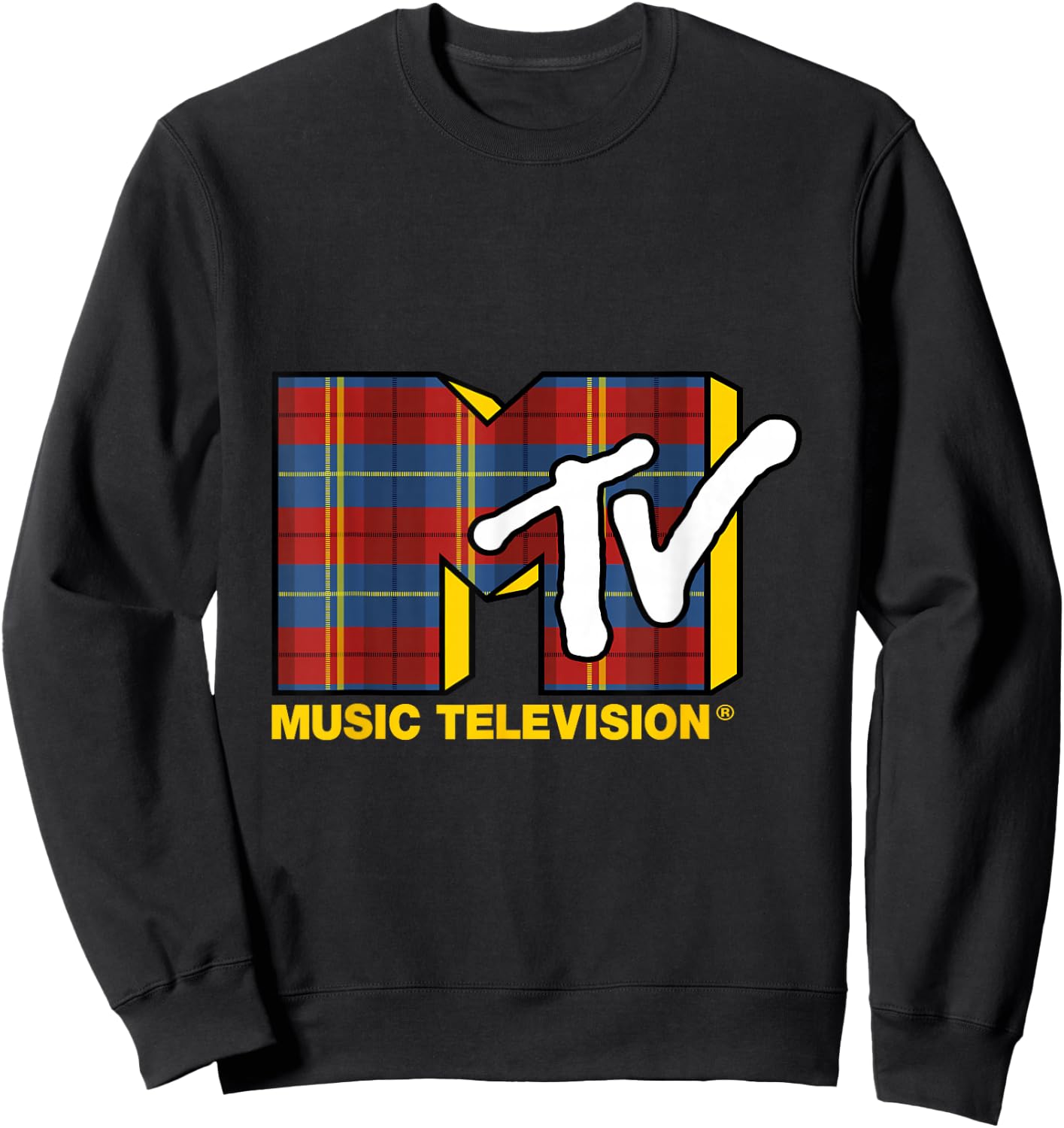 Plade Flannel MTV Logo T- Shirts Sweatshirt - Sweatshirt | Black