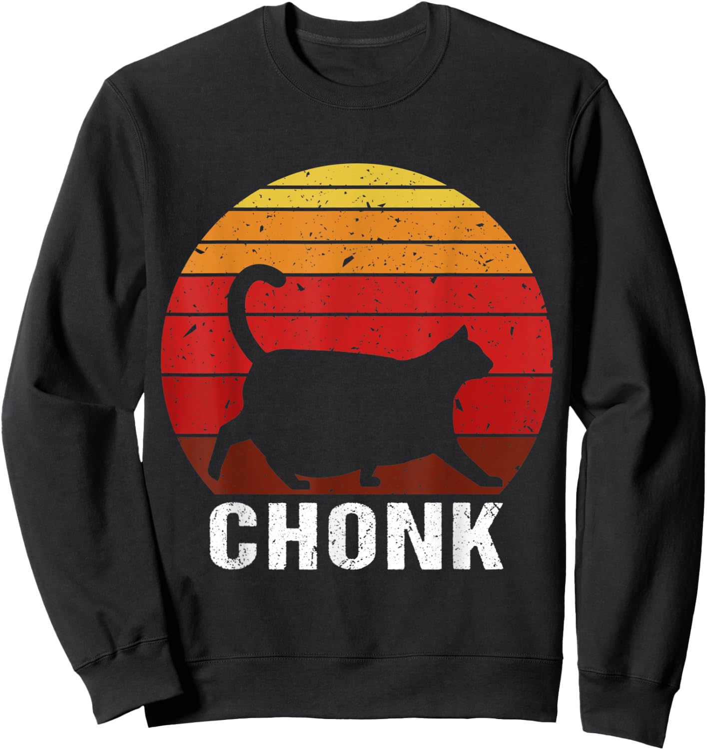 Funny Fat Cats Meme Shirt, Chonk Cat Shirt Chonk Big Chungus Men Women Kids Sweatshirt - Sweatshirt | Black