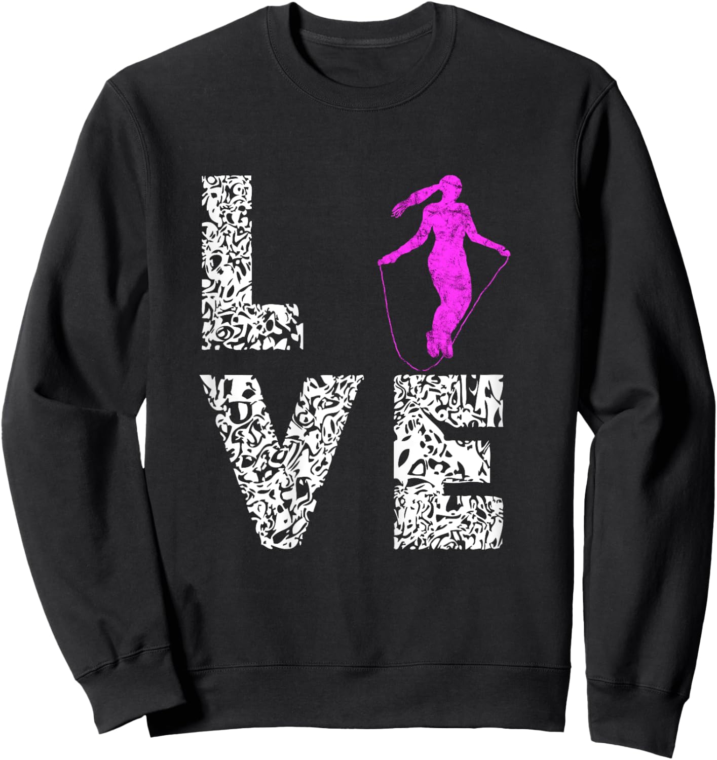 Rope Skipping Love Jump Rope Jumpers Roping Training Sweatshirt - Sweatshirt | Black