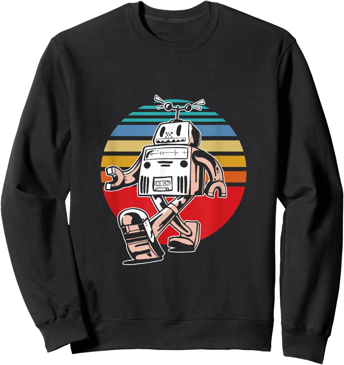 Cute Retro Robot Fan Robotics Science Student Robot Lover Sweatshirt - Sweatshirt | Black