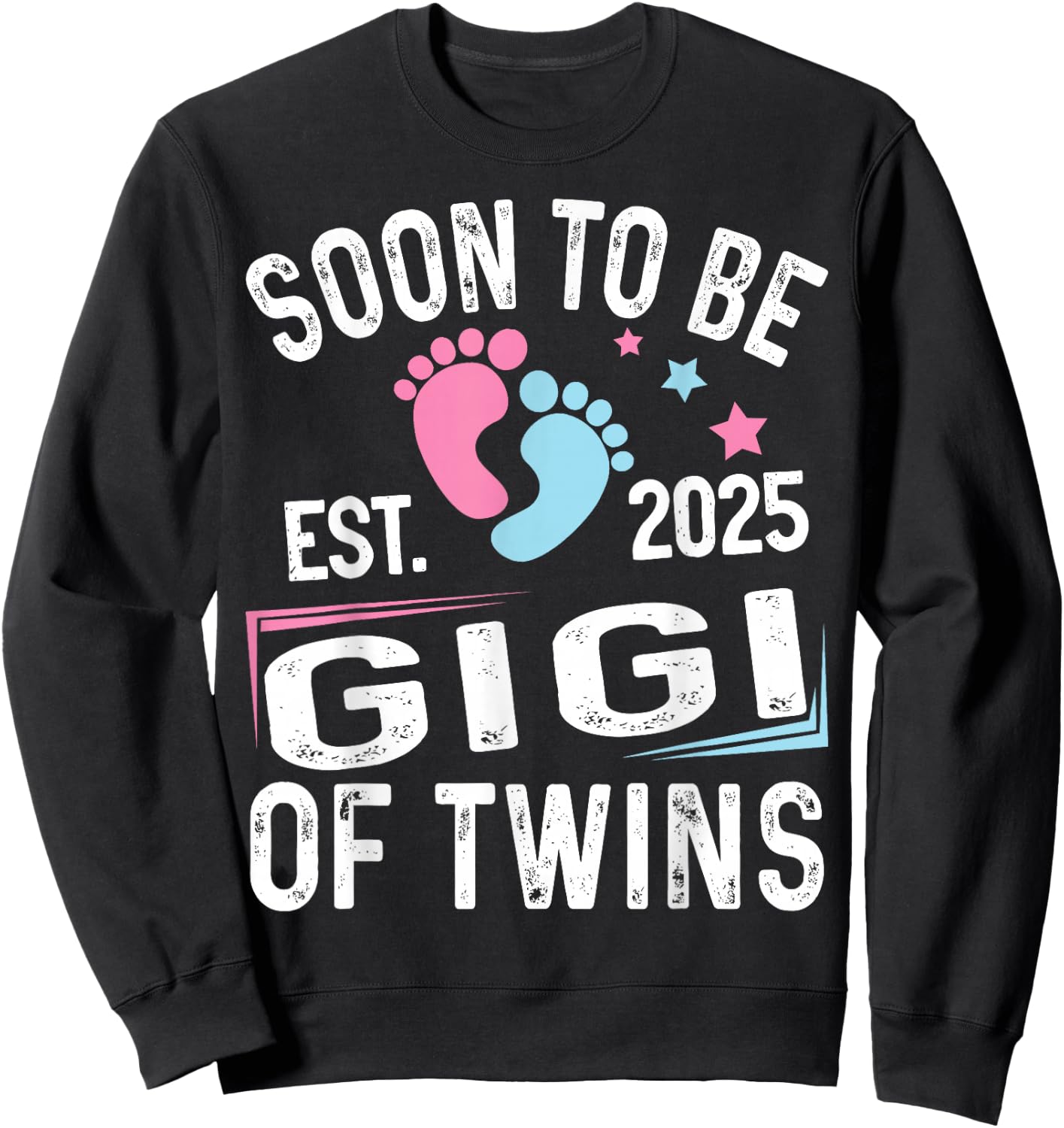 Soon To Be Gigi Of Twins Est. 2025 New Gigi Vintage Sweatshirt - Sweatshirt | Black