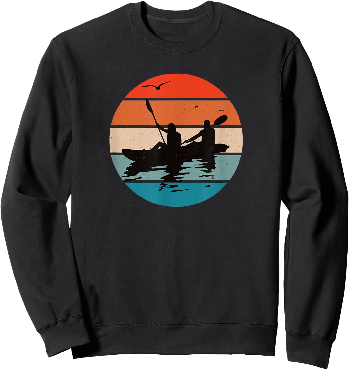 Cool Tandem Kayak Retro Kayaking Sweatshirt - Sweatshirt | Black