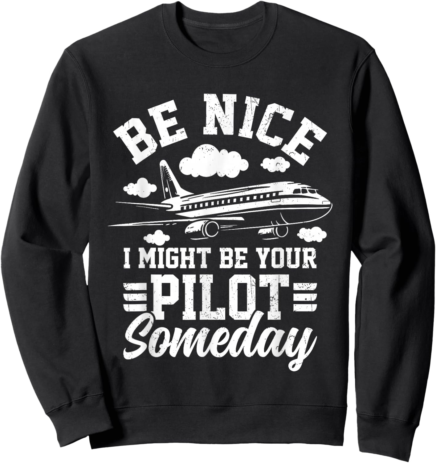 Funny Aviator Pilot Airplane Plane Aviation Gifts Men Women Sweatshirt - Sweatshirt | Black