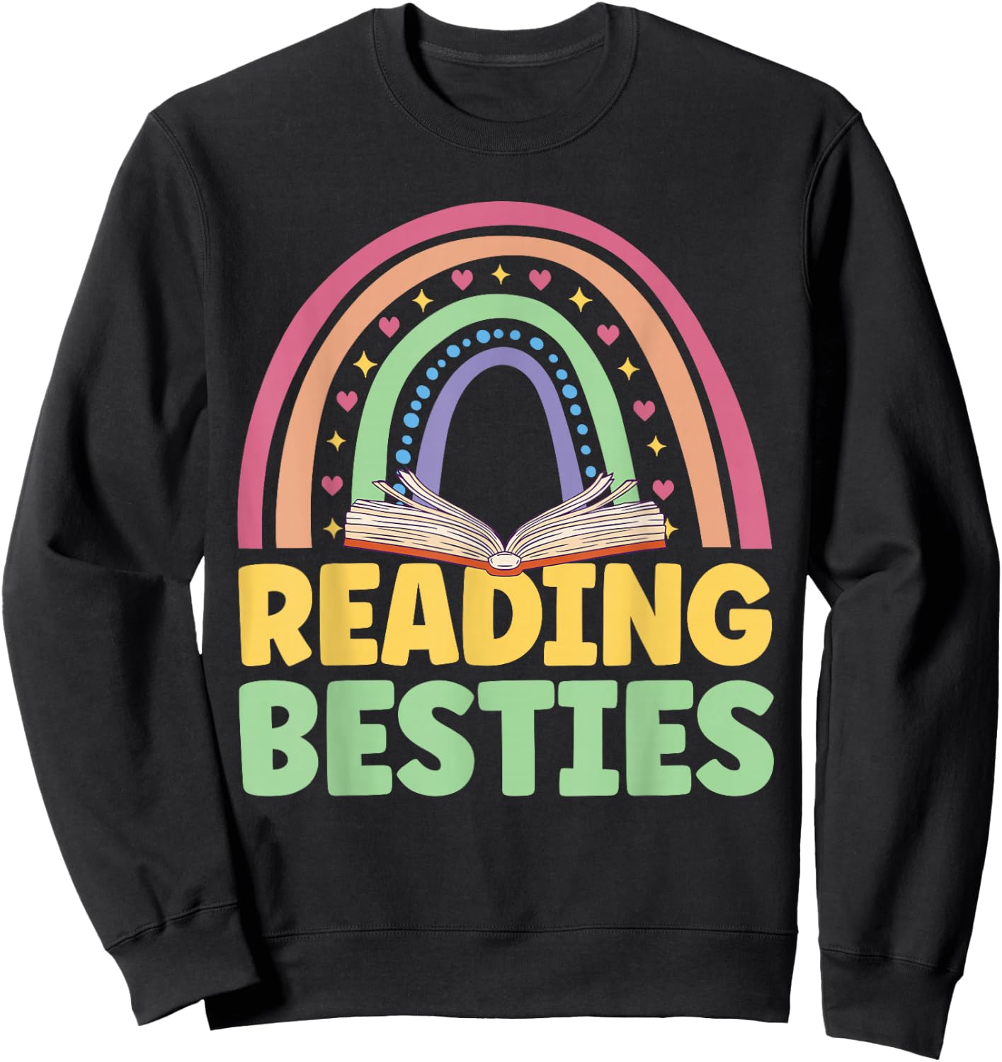 Reading Besties BFF Best Friends Bestie Sweatshirt - Sweatshirt | Black