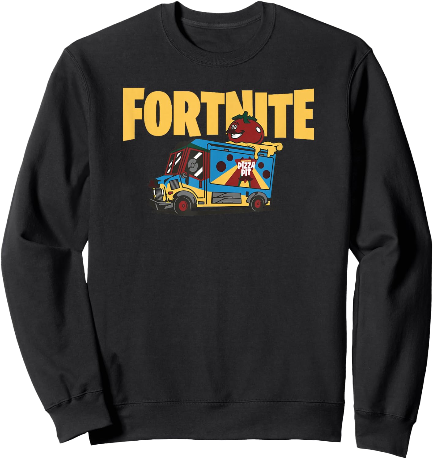 Fortnite Pete's Pizza Fortnite Small Sweatshirt - Sweatshirt | Black