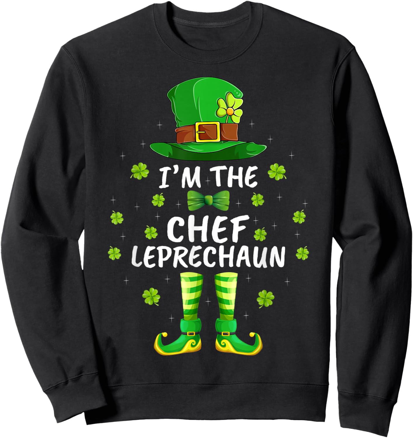 Family Matching I'm The Chef Leprechaun St Patrick's Day Sweatshirt - Sweatshirt | Black
