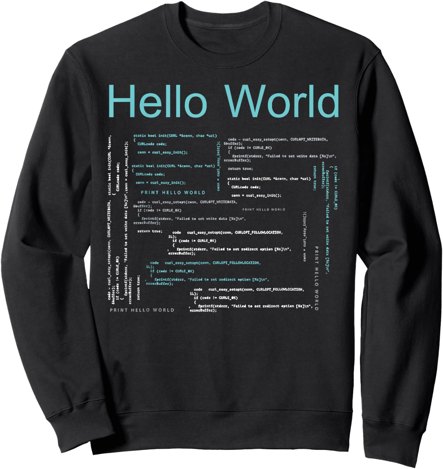 Hello World Funny HTML Code Programmer Language Sweatshirt - Sweatshirt | Black
