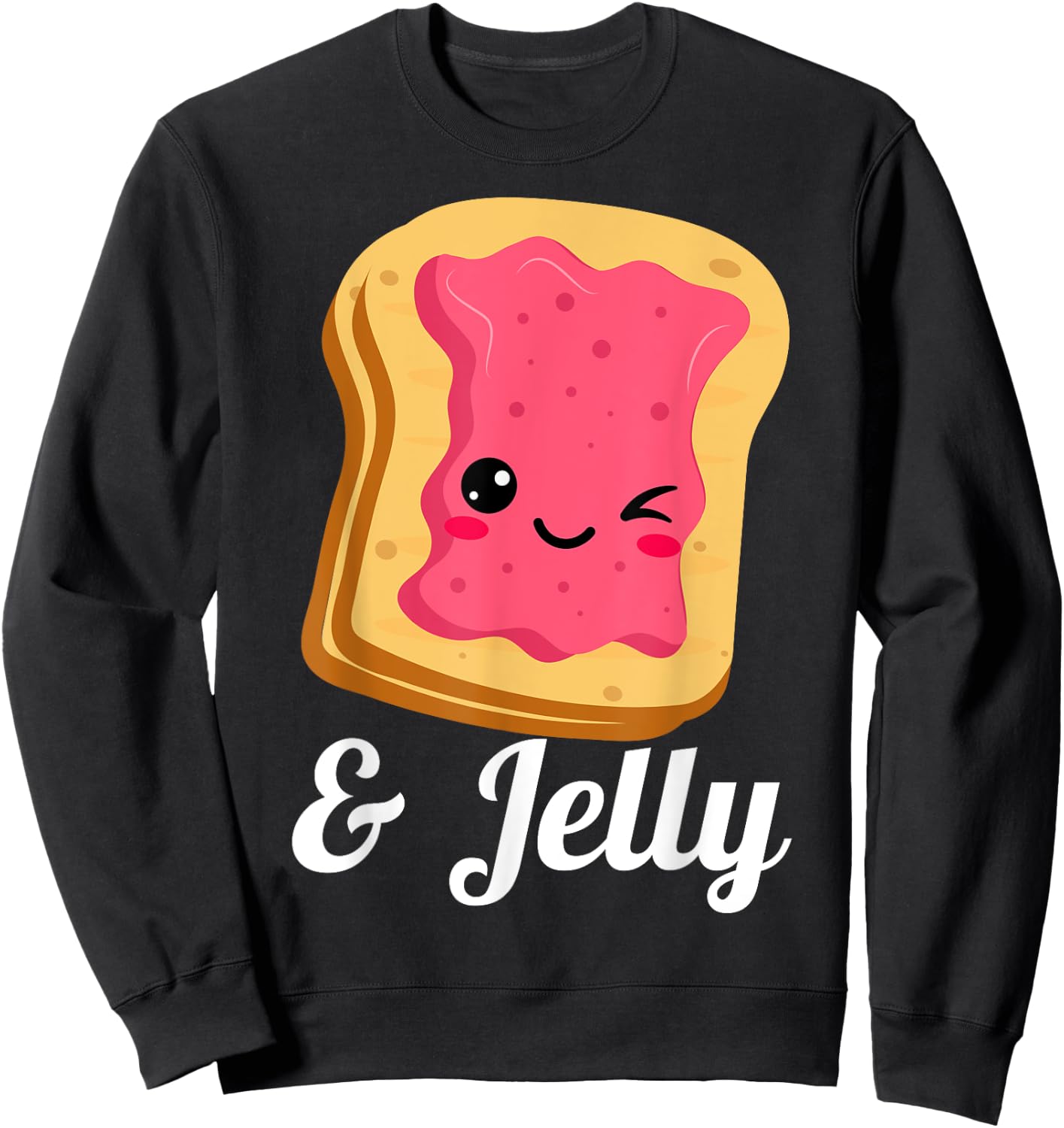 Peanut Butter & Jelly PB&J Matching Strawberry Jam Twins. Sweatshirt - Sweatshirt | Black