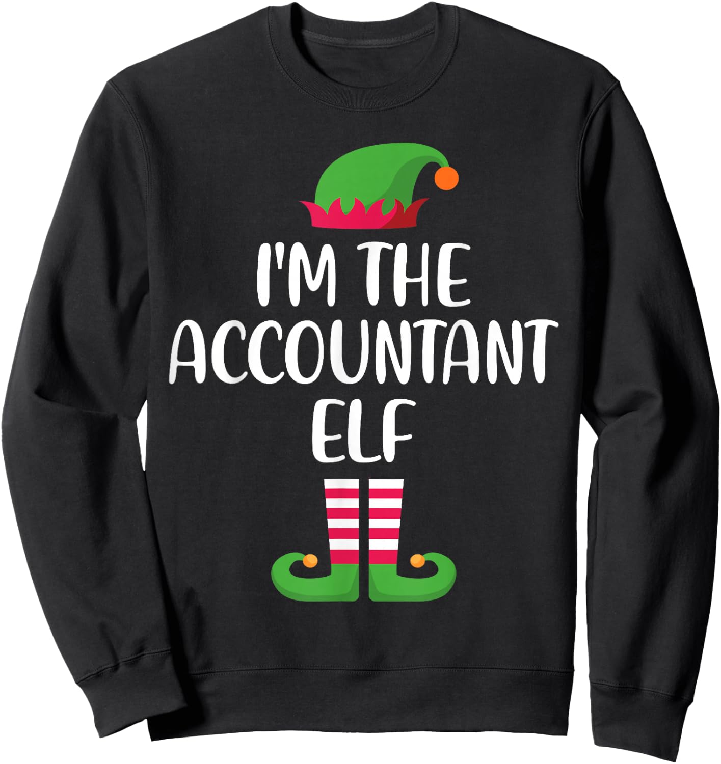 Accountant Elf Family Matching Christmas Group Funny Xmas Sweatshirt - Sweatshirt | Black
