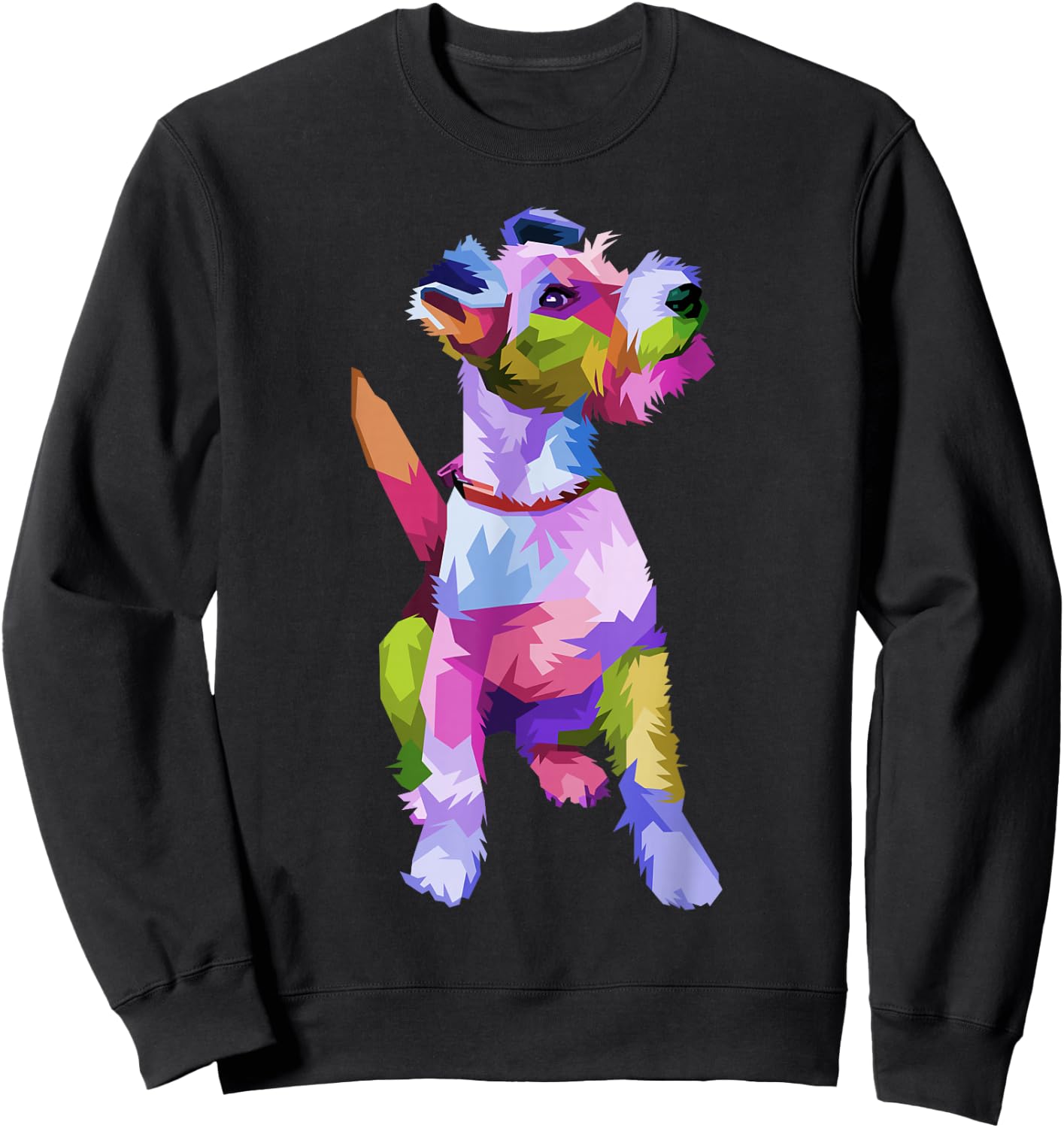 Fox Terrier colorful pop art portrait for dog owners Sweatshirt - Sweatshirt | Black