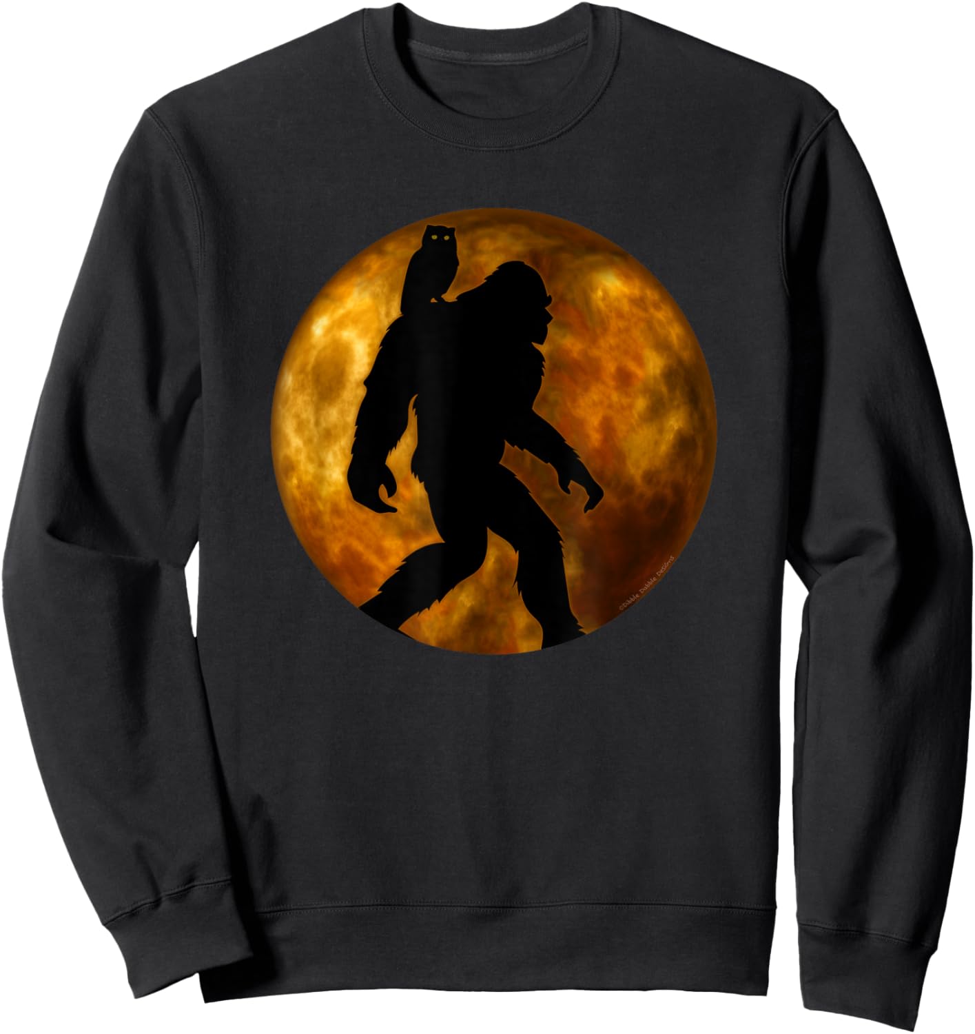 Cool Bigfoot Lovers Design with Full Moon - Bigfoot Sweatshirt - Sweatshirt | Black