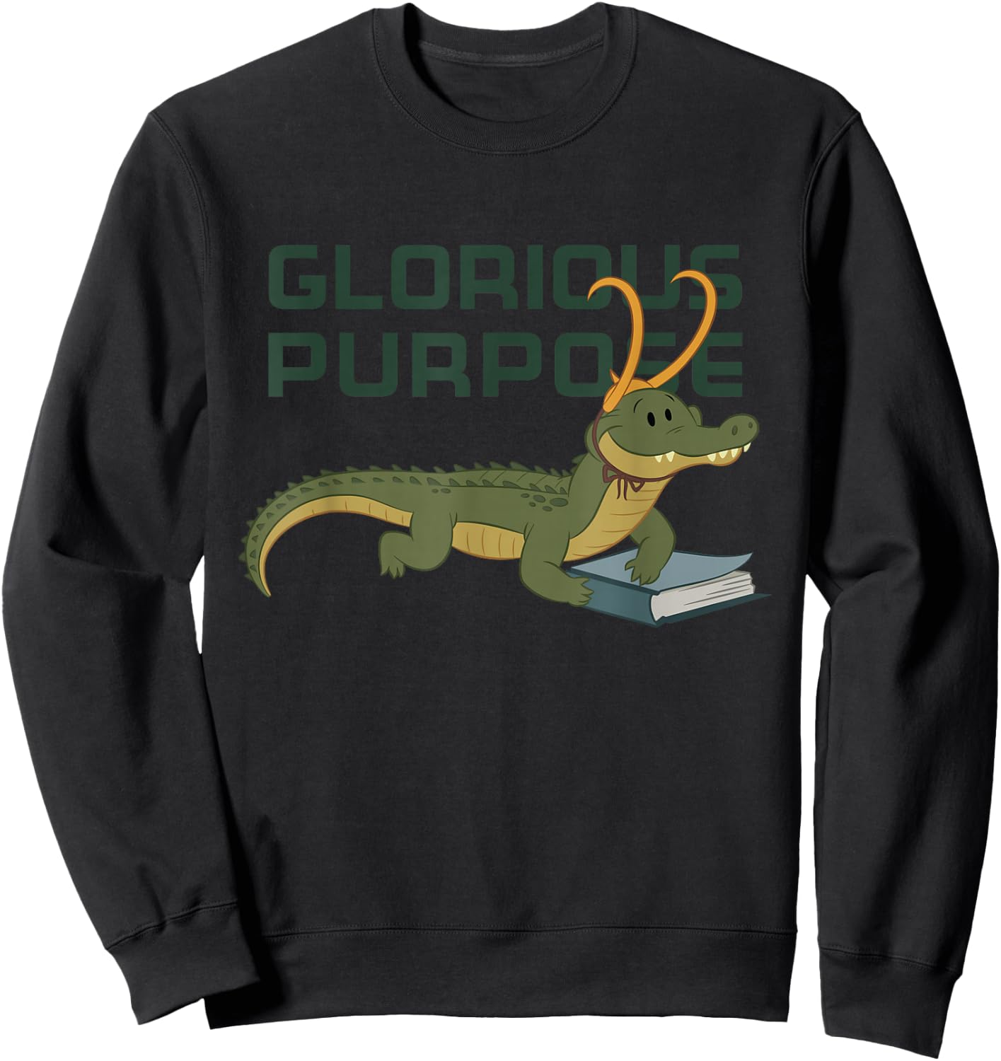 Marvel Loki Alligator Loki and Book Glorious Purpose Sweatshirt - Sweatshirt | Black