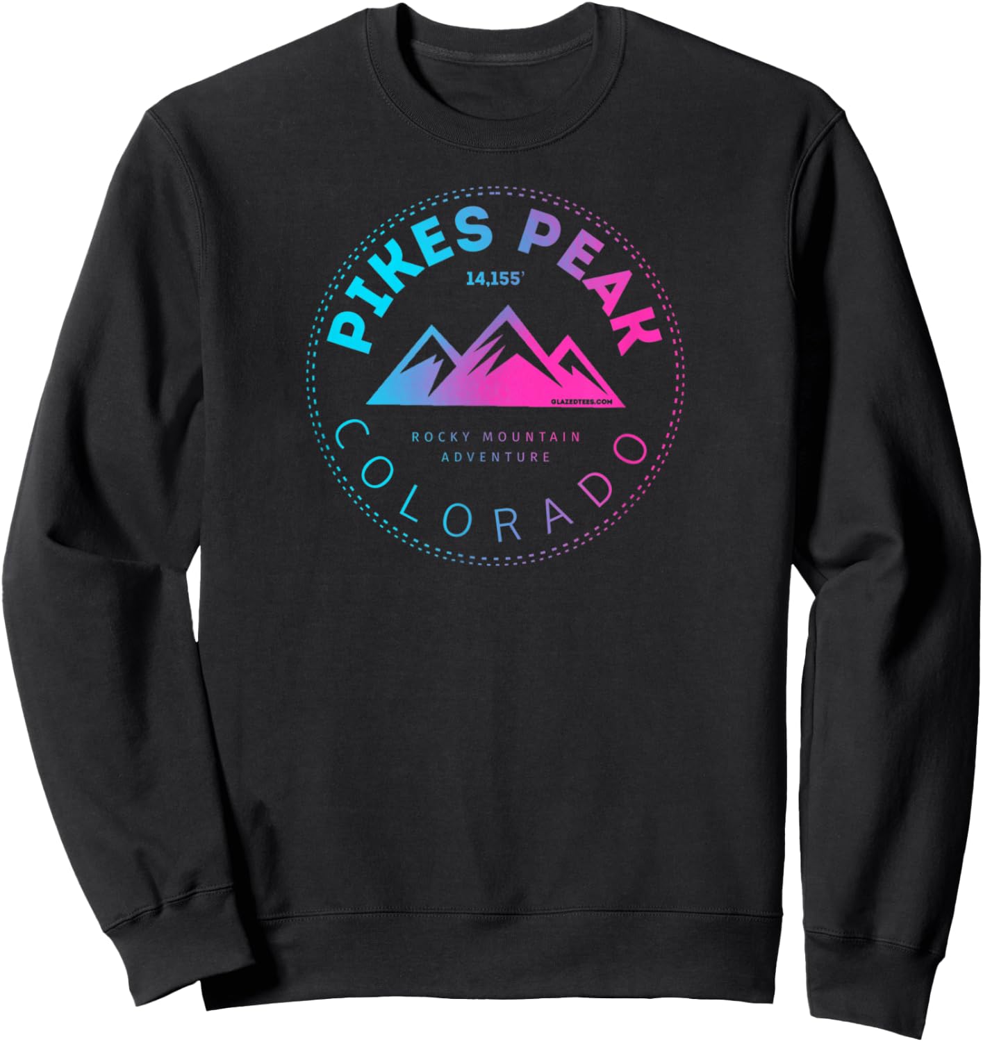 Pikes Peak Colorado - Rocky Mountain Retro Sweatshirt - Sweatshirt | Black
