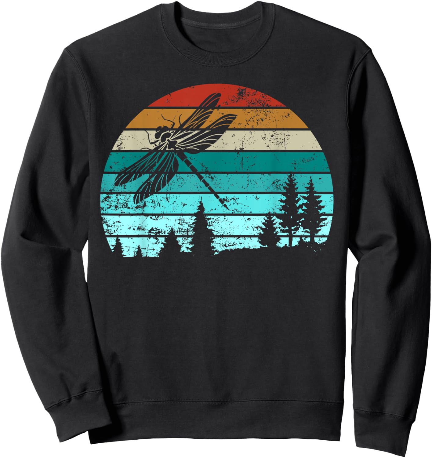 Cool Dragonfly Art Men Women Retro Nature Insect Entomology Sweatshirt - Sweatshirt | Black